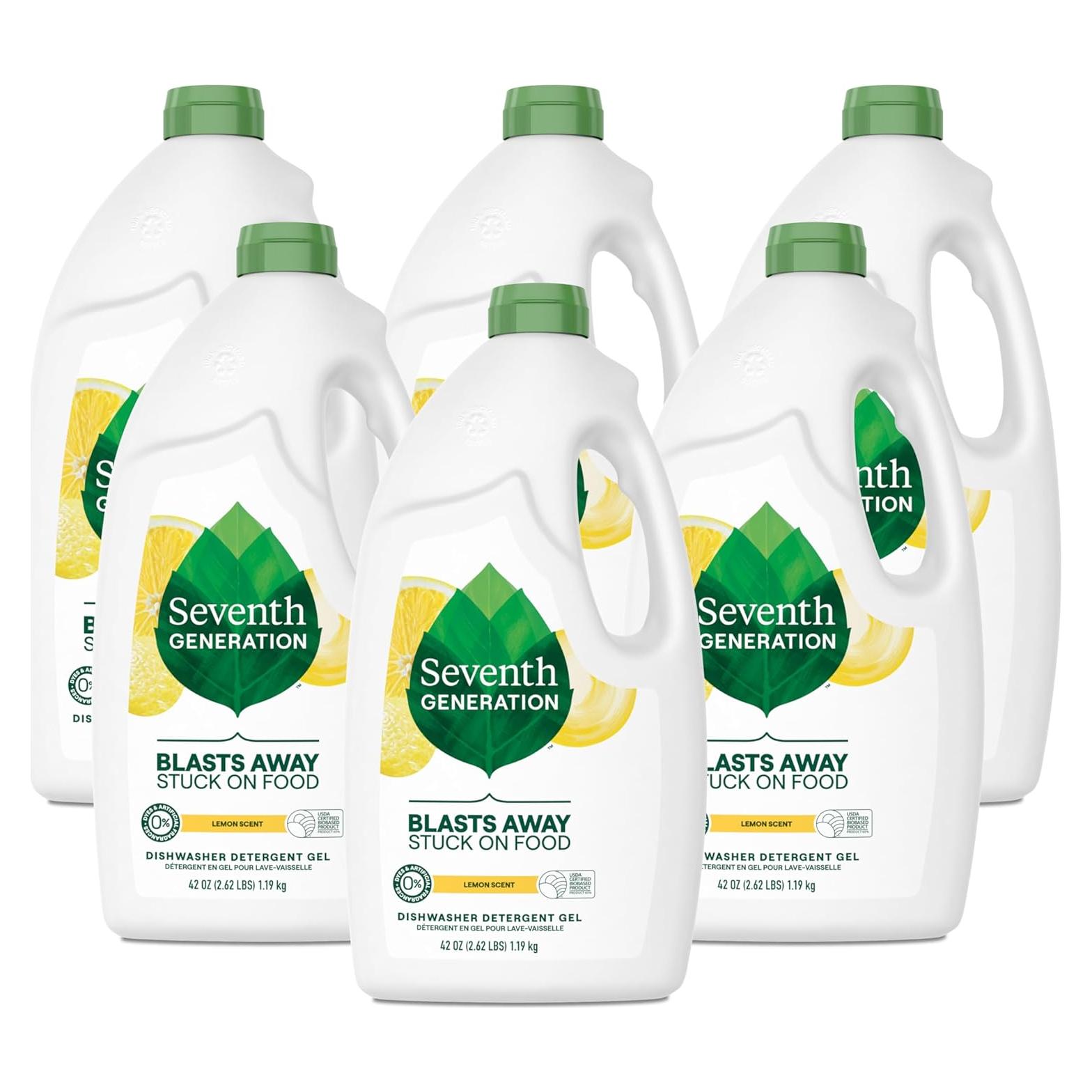 Jabón Líquido para Lavavajillas Séptima Generación 1241 ml Limón - Paquete de 6