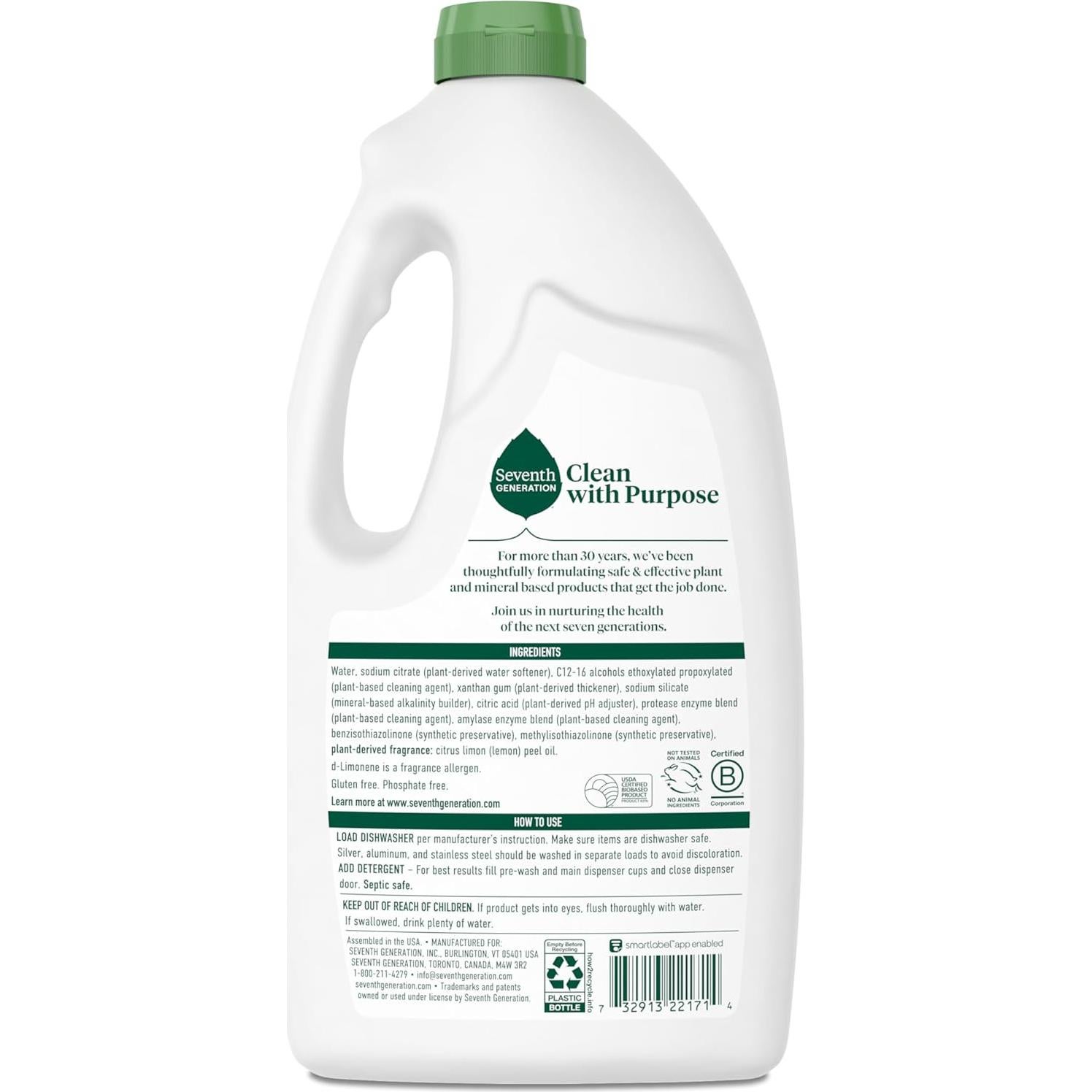 Jabón Líquido para Lavavajillas Séptima Generación 1241 ml Limón - Paquete de 6