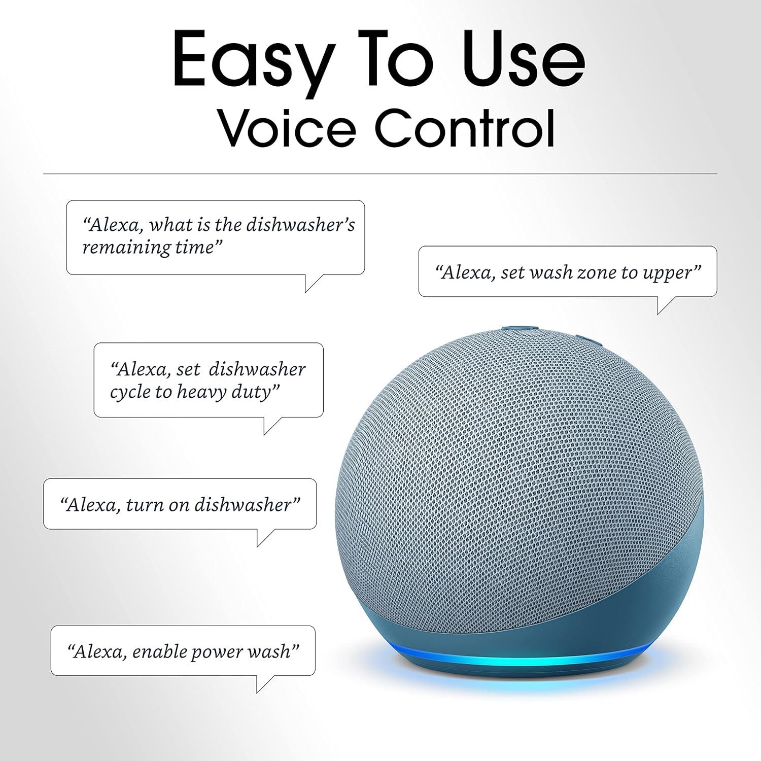 SHARP SDW6767HS Smart Dishwasher Works with Alexa. Includes LED Interior lights, Stainless Steel interior, Heated Dry with Fan Assist, Wash Zone cleans half load on either rack, Adjustable Third Rack