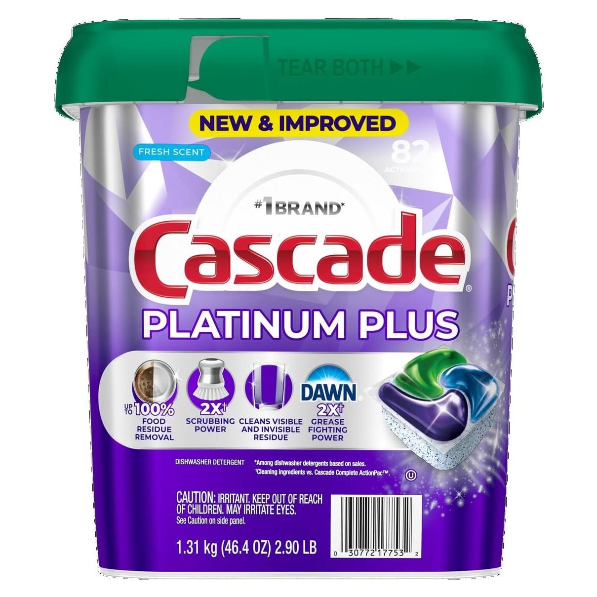 Detergente para Lavavajillas Cascade Platinum Plus 106 Paquetes