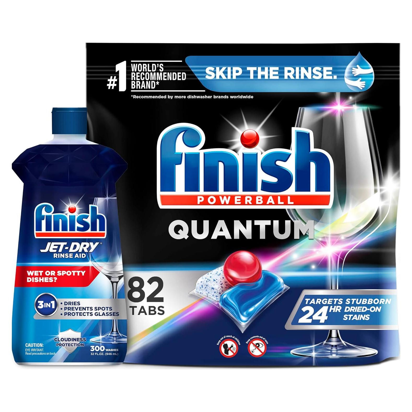 Set Finish Quantum 82 Tabletas + Agente de Enjuague 946ml