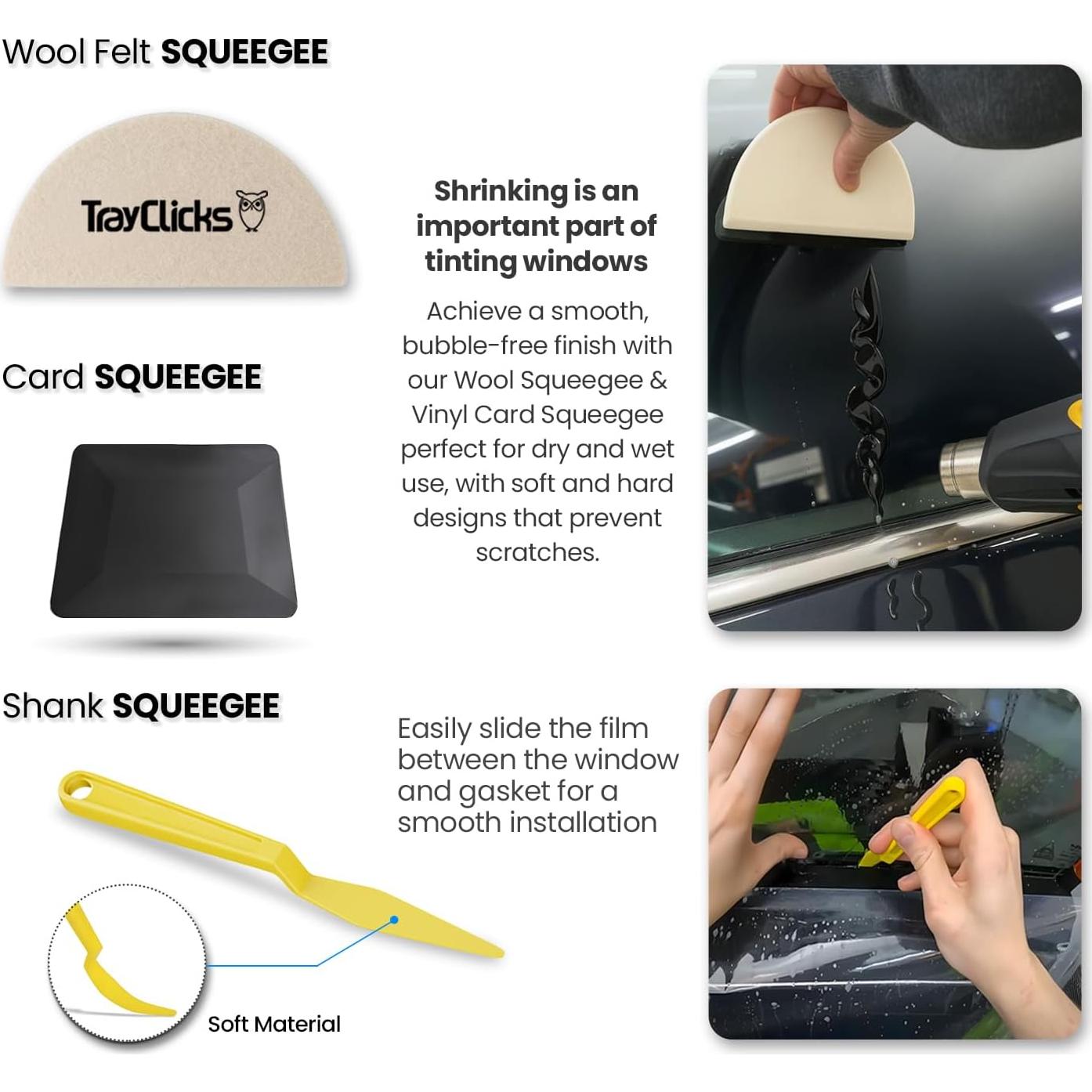 Kit de herramientas de tintado de ventanas TRAYCLICKS profesional