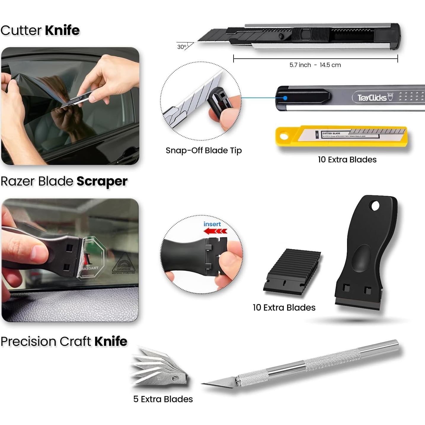 Kit de herramientas de tintado de ventanas TRAYCLICKS profesional