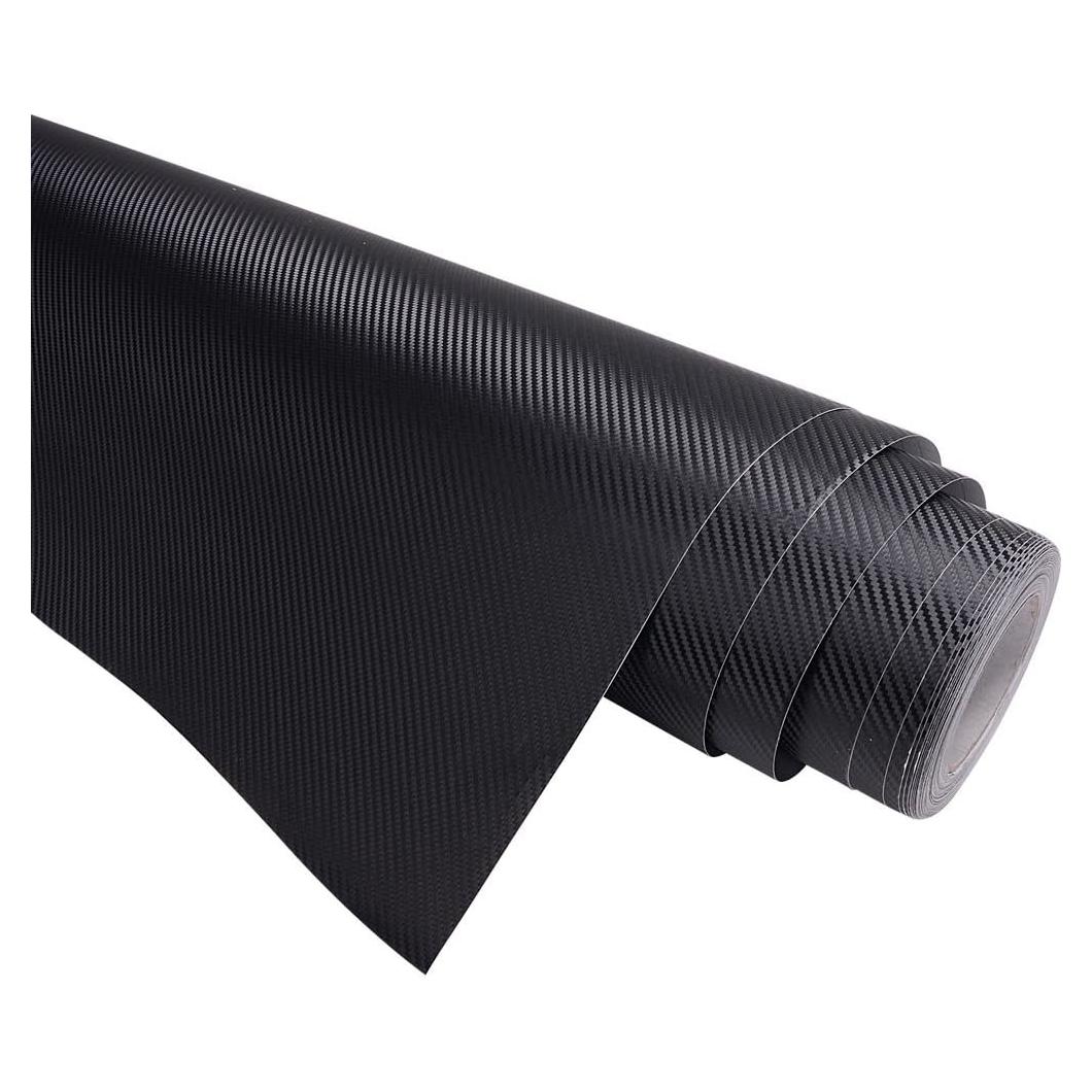 Vinilo de Fibra de Carbono 3D Yescom 5x30 m Autoadhesivo Negro