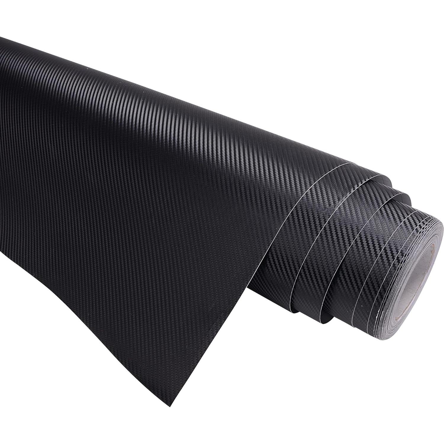 Vinilo de Fibra de Carbono 3D Yescom 5x30 m Autoadhesivo Negro