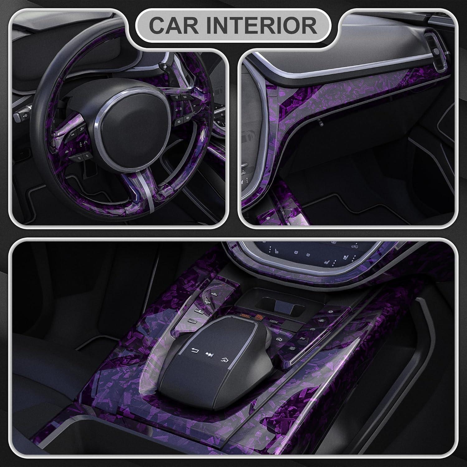 Envoltura de Vinilo Lypumso Carbono Forjado 1.5m Púrpura