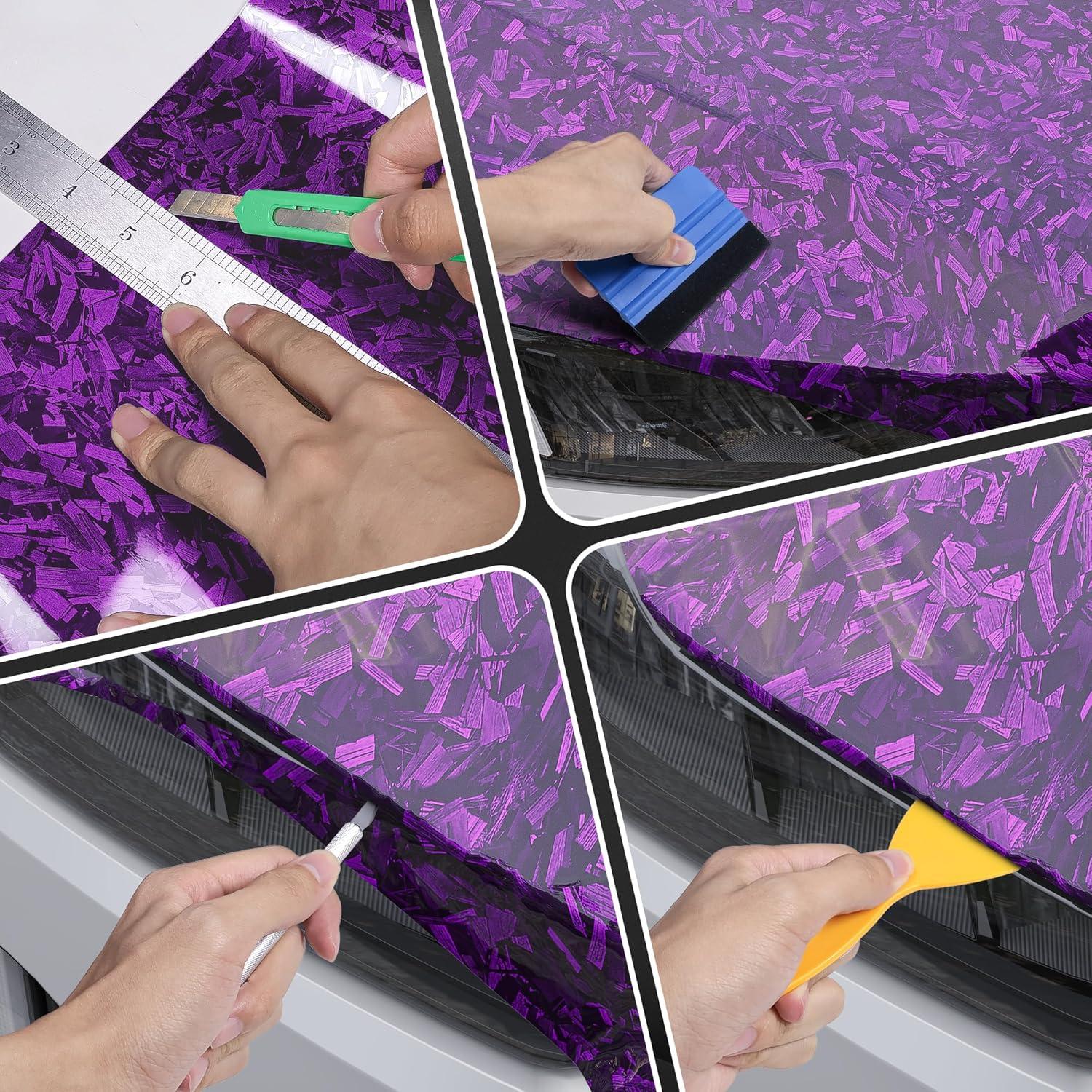 Envoltura de Vinilo Lypumso Carbono Forjado 1.5m Púrpura