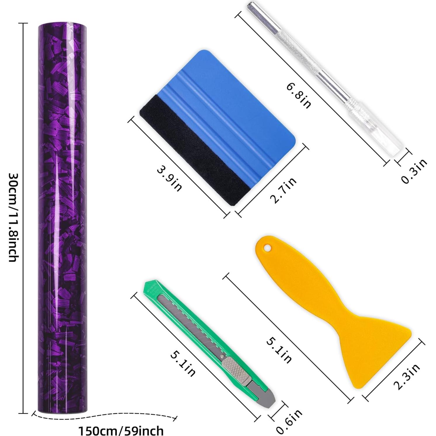 Envoltura de Vinilo Lypumso Carbono Forjado 1.5m Púrpura