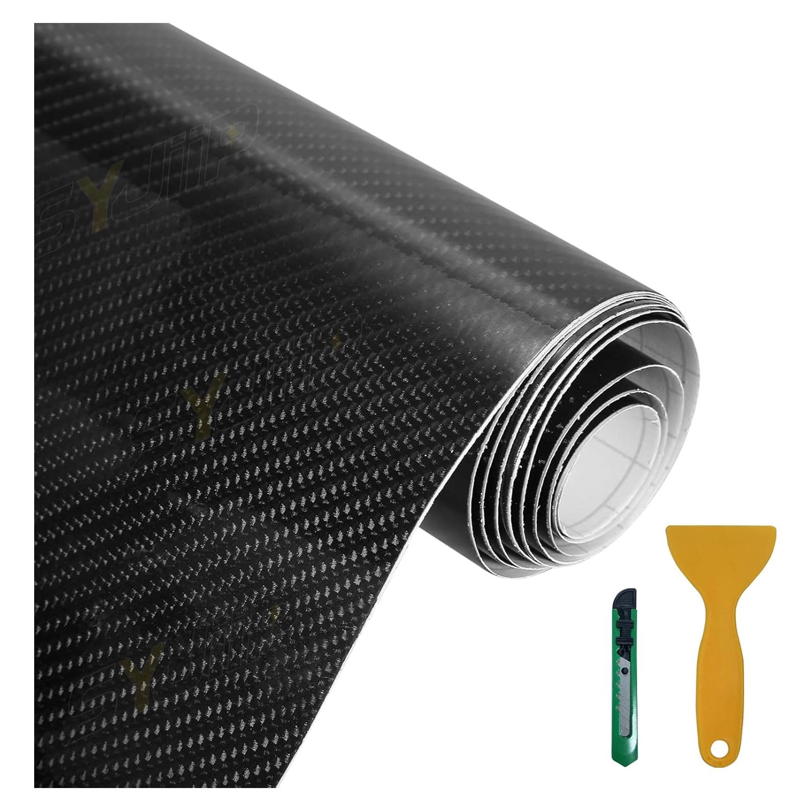 Vinilo de Fibra de Carbono 6D SYJIIP 30cm x 150cm con Herramientas