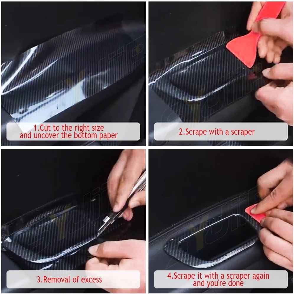 Vinilo de Fibra de Carbono 6D SYJIIP 30cm x 150cm con Herramientas