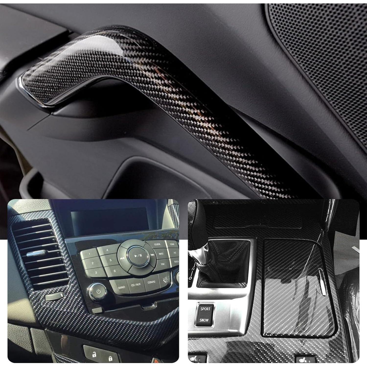 Vinilo de fibra de carbono USSDE 6D negro brillante 30.48x304.8cm