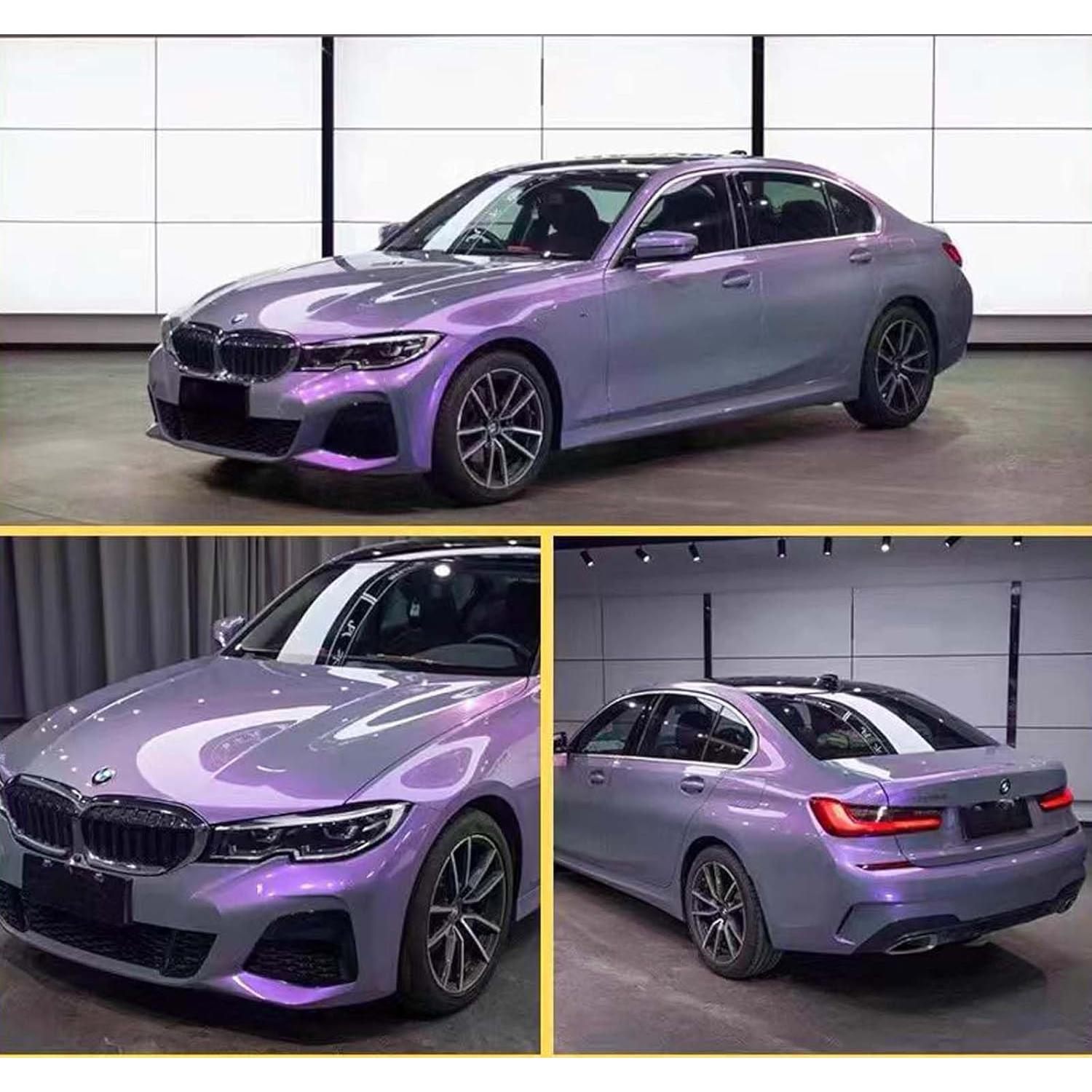 Vinilo Adhesivo para Envoltura de Coche YOLACKEY Gris a Púrpura 0.30m x 1.52m