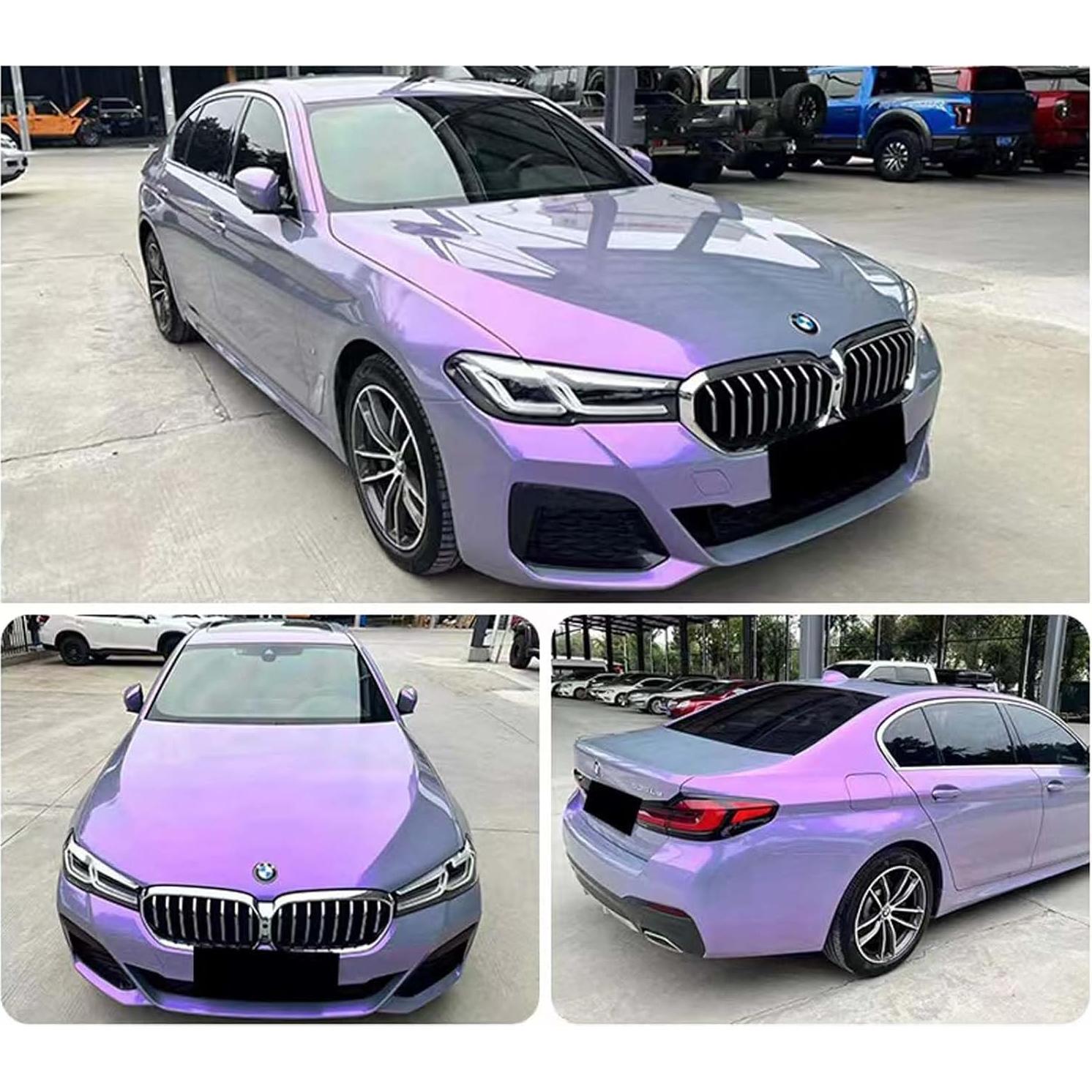 Vinilo Adhesivo para Envoltura de Coche YOLACKEY Gris a Púrpura 0.30m x 1.52m