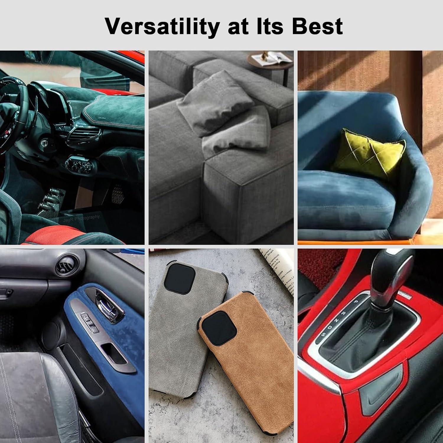 Envoltura de Suede Negro Premium RadiantDecor 43x178 cm