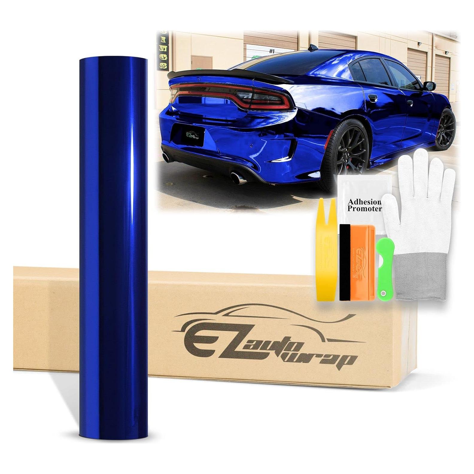 Vinilo Adhesivo EZAUTO WRAP 5FTx15FT Azul Real para Vehículos