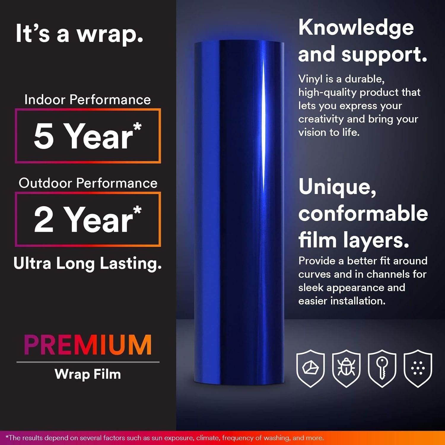 Vinilo Adhesivo EZAUTO WRAP 5FTx15FT Azul Real para Vehículos