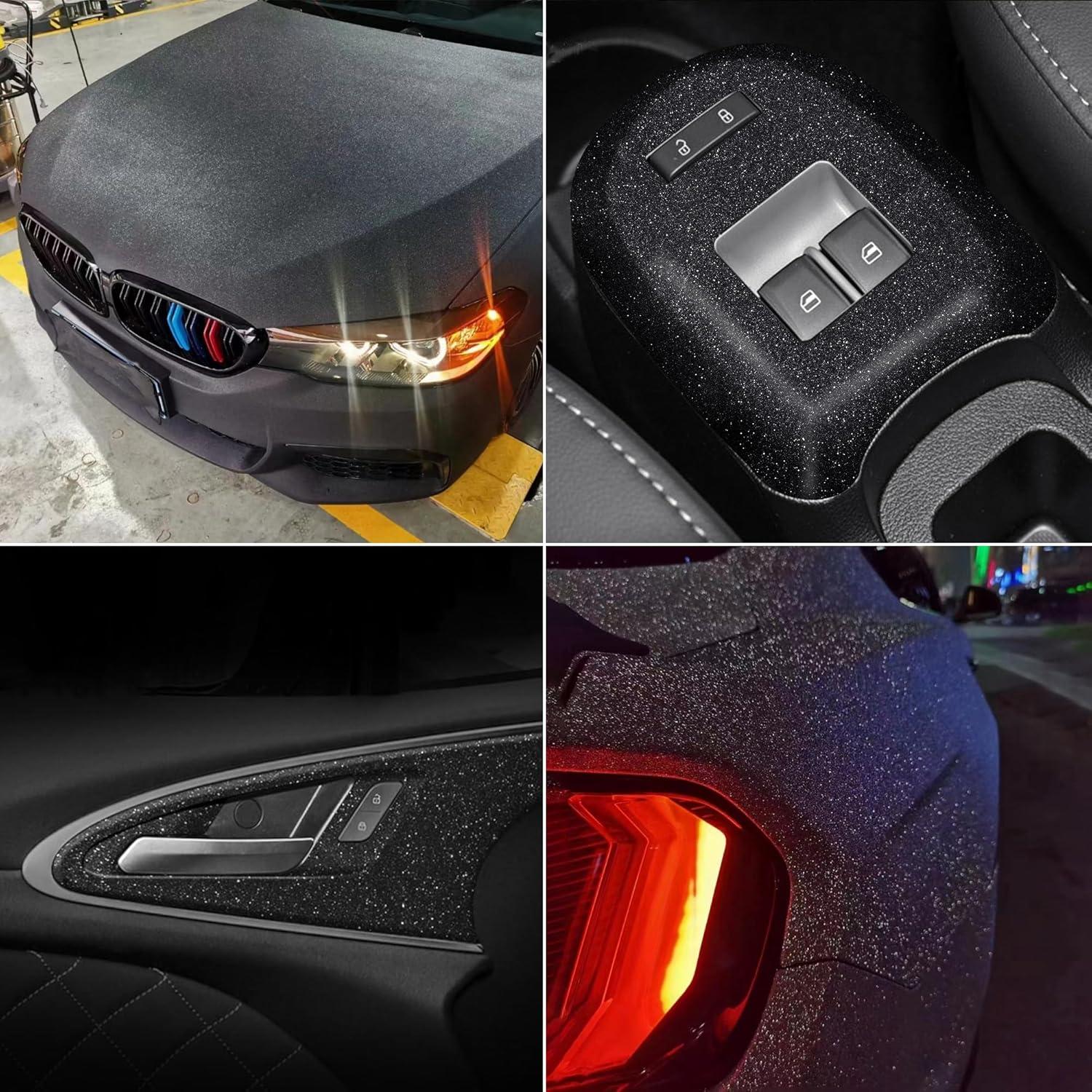 Envoltura de Vinilo Negro Brillante AuMoHall 30x200 cm