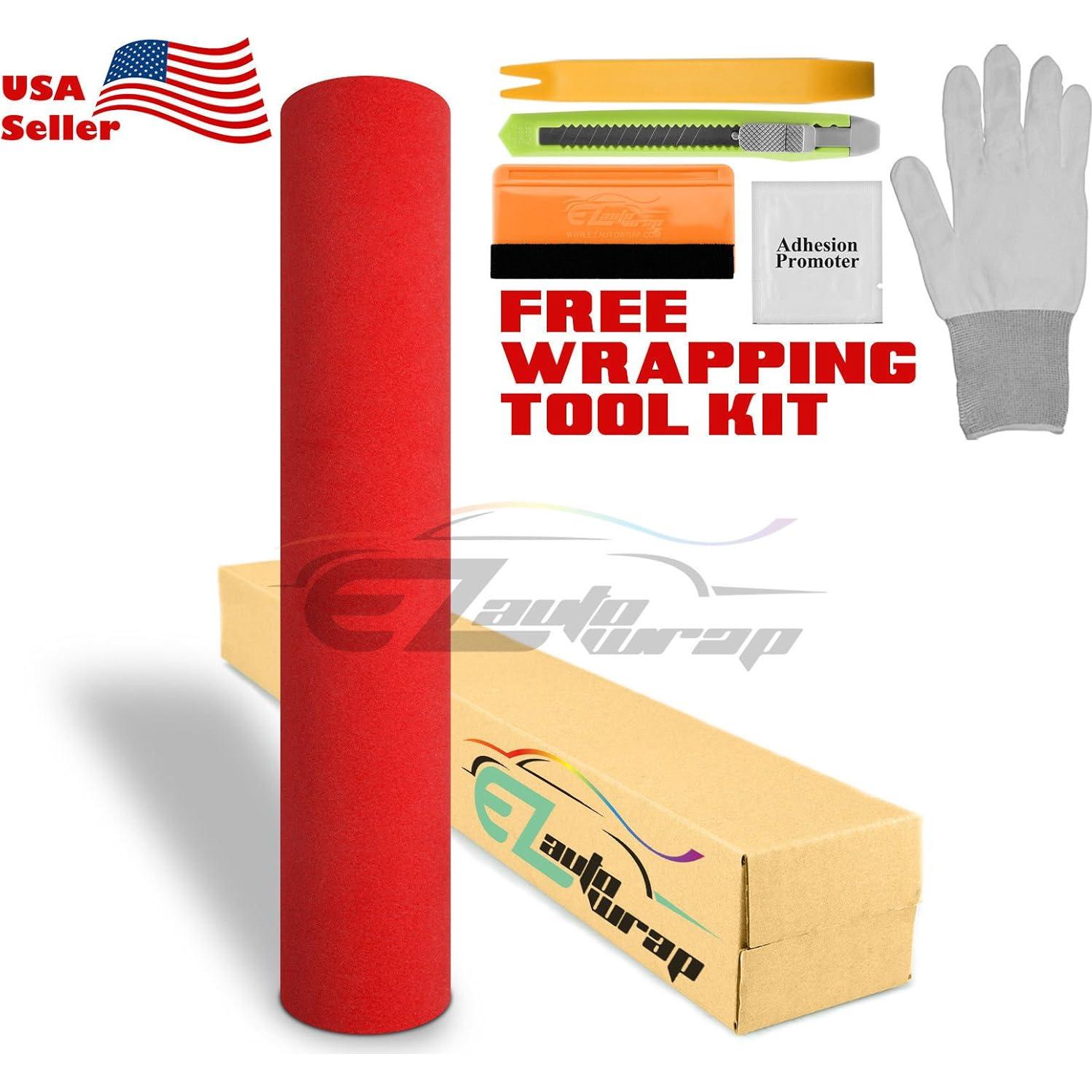 Vinilo Adhesivo EZAUTO WRAP Terciopelo Rojo 1.35m x 12.19m