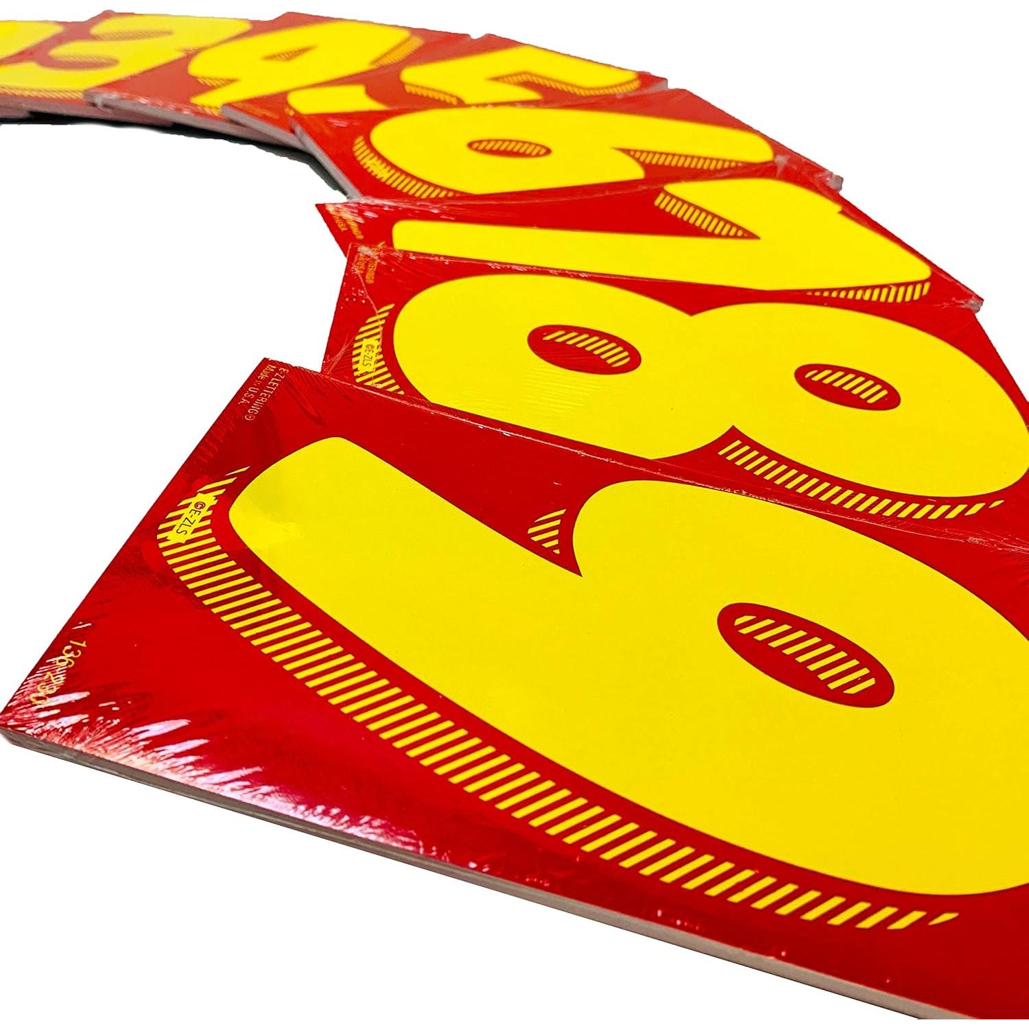 Calcomanías de Vinilo EZ Line Número 8 Amarillo/Rojo 19.05cm