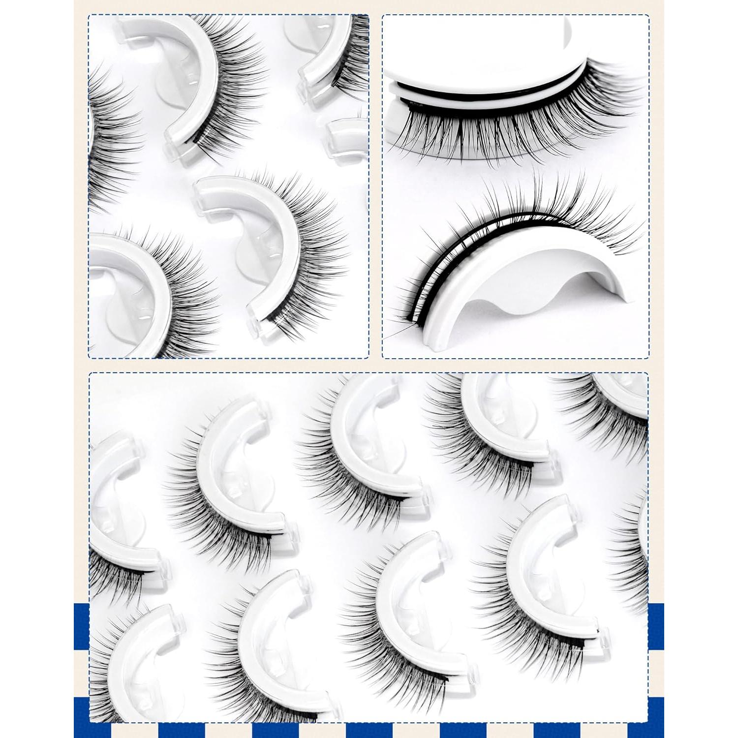 Pestañas Postizas Reutilizables Obeyalash 10mm 5 Pares Autoadhesivas