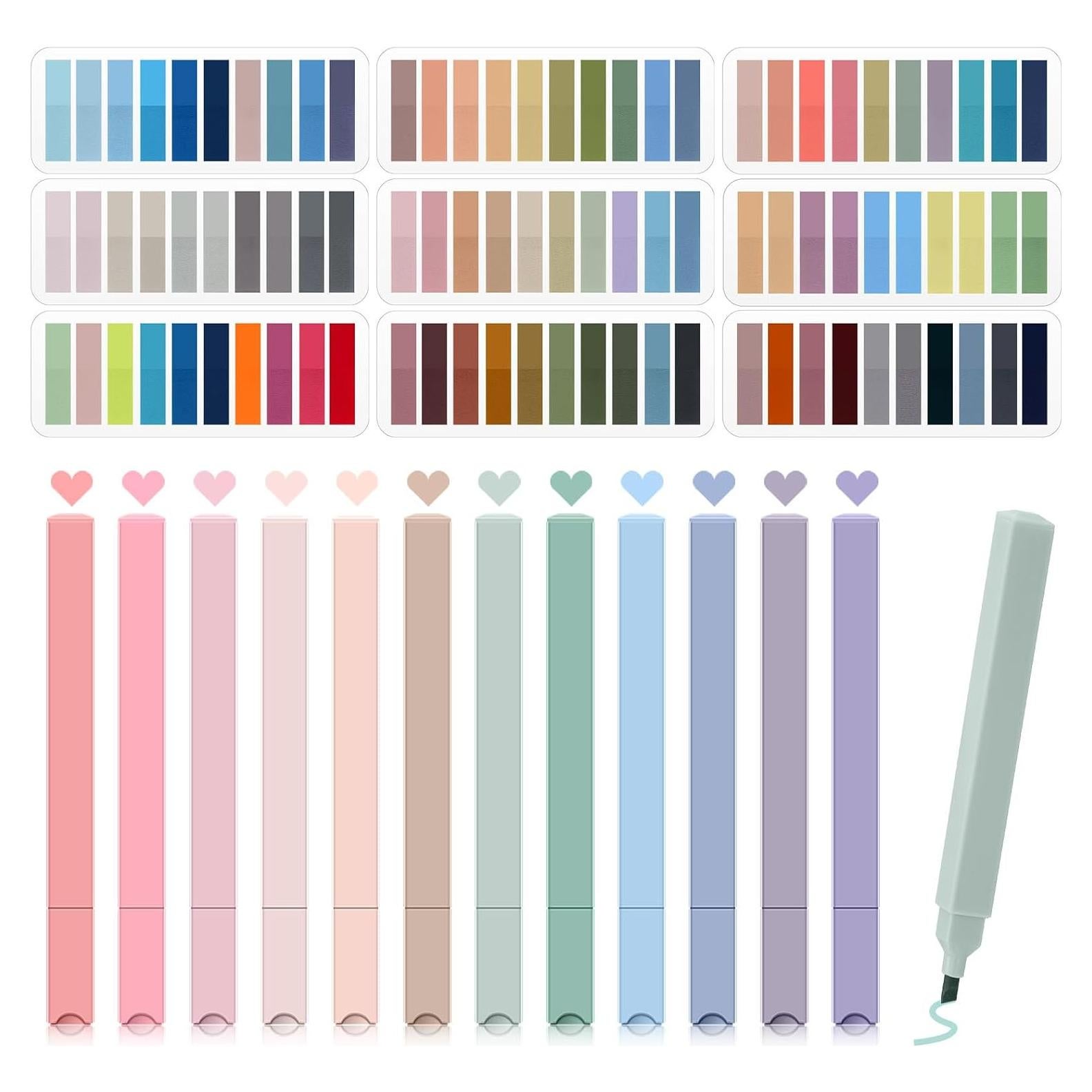 Kit de Anotación MotiMind 1800 Piezas Pestañas y 12 Resaltadores