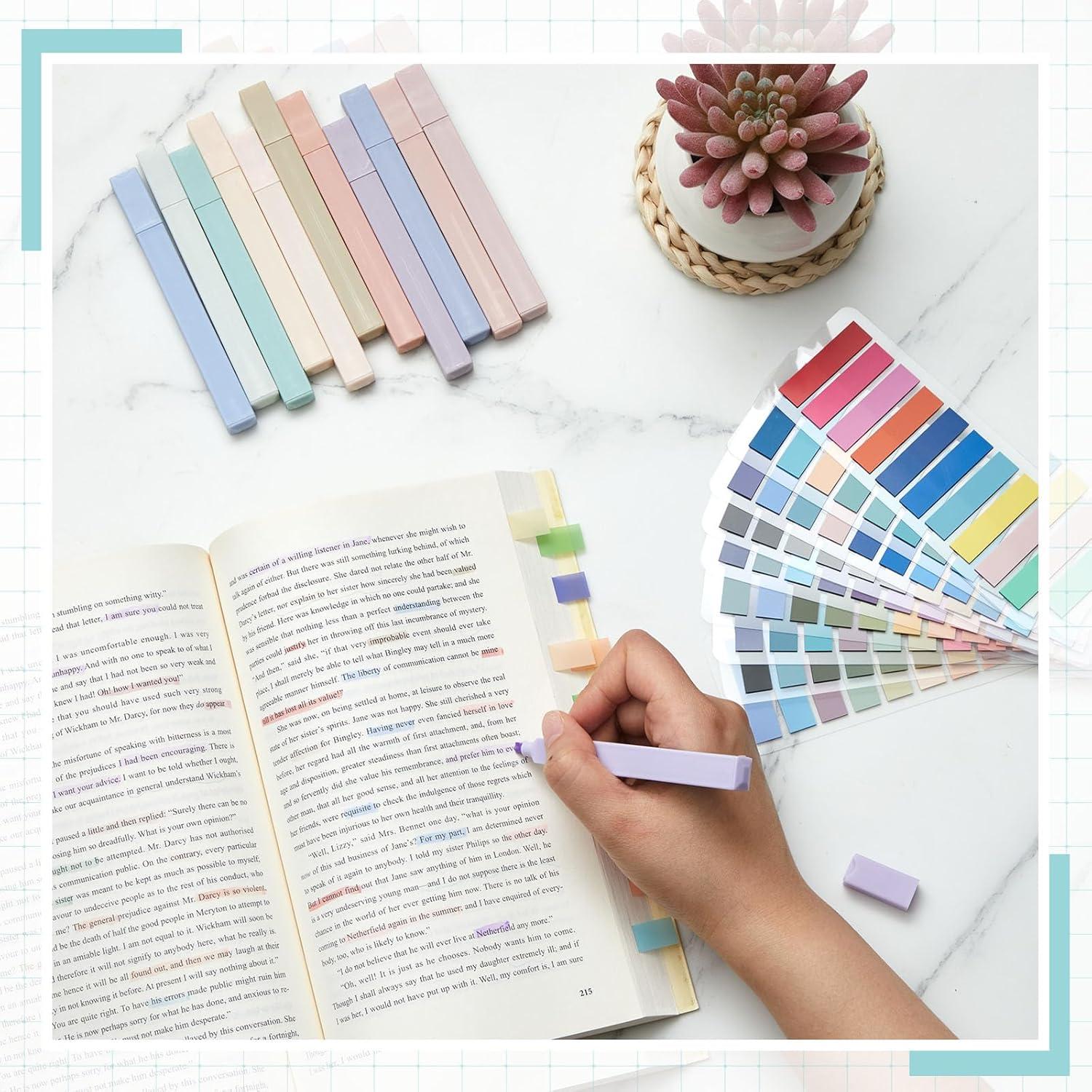 Kit de Anotación MotiMind 1800 Piezas Pestañas y 12 Resaltadores