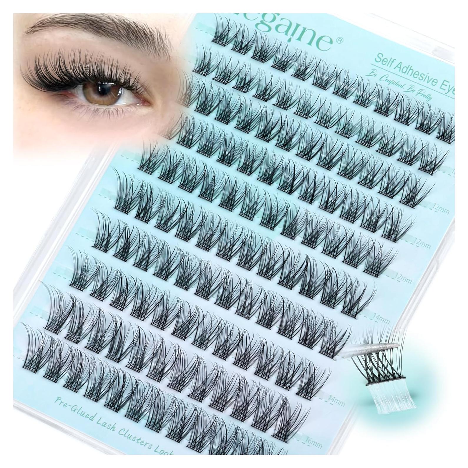 Grupos de Pestañas Autoadhesivas Zegaine 10-16mm Naturales 120Pcs