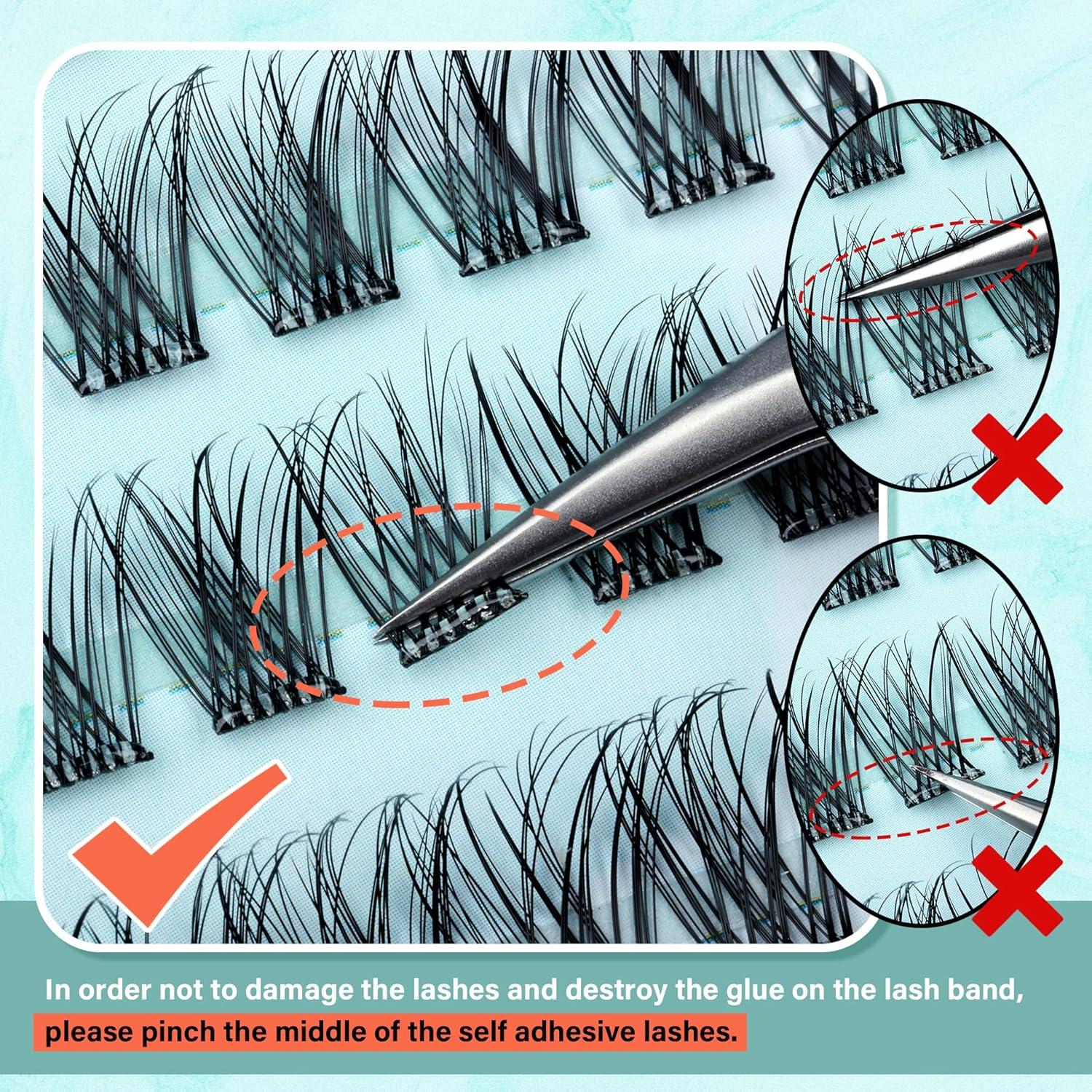 Grupos de Pestañas Autoadhesivas Zegaine 10-16mm Naturales 120Pcs