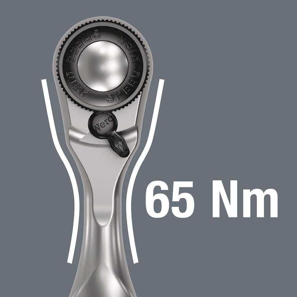 Carraca Wera 8008 A Mini 3 Cuadrada 1/4" 87mm