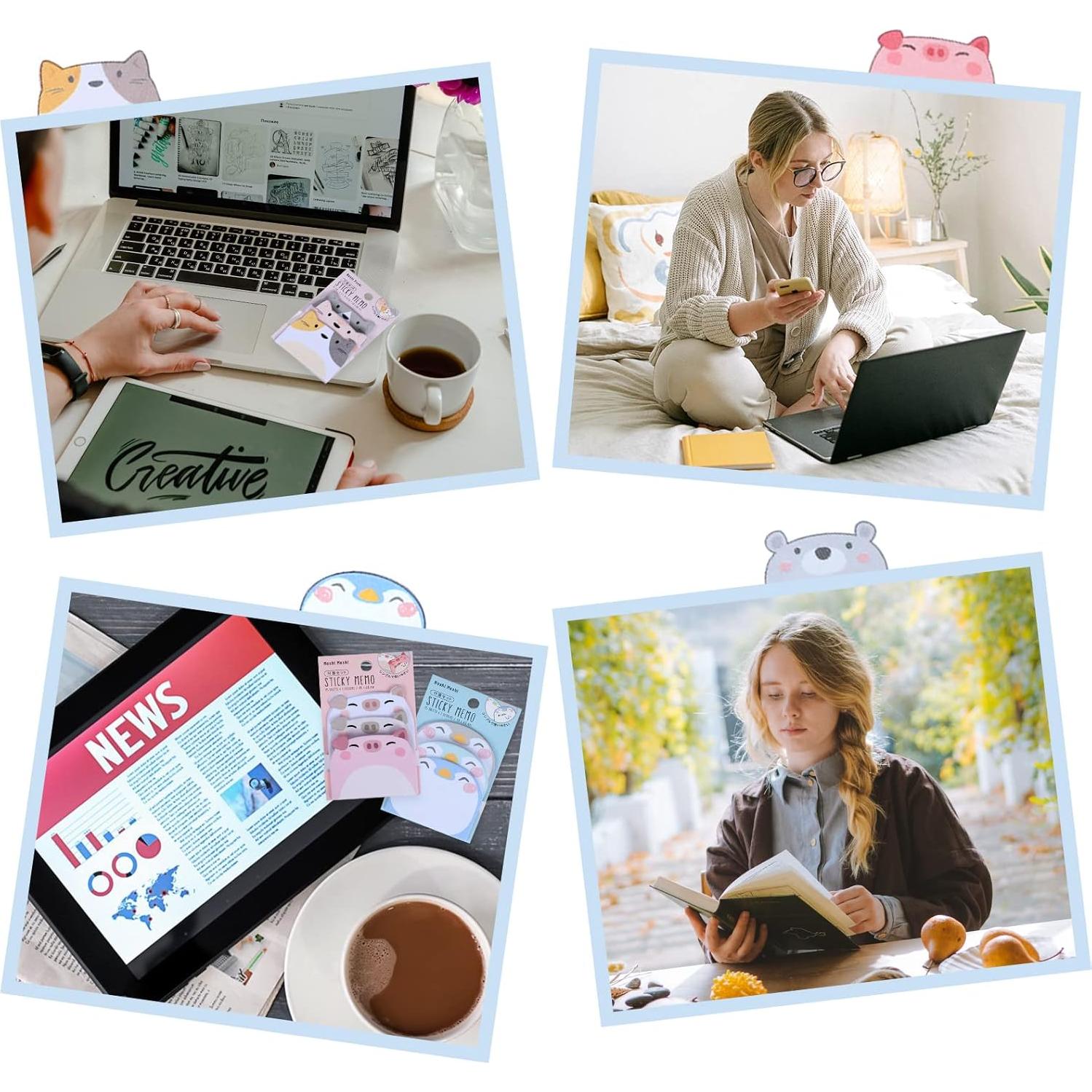 Notas Adhesivas Molain en Forma de Animales - Paquete de 6