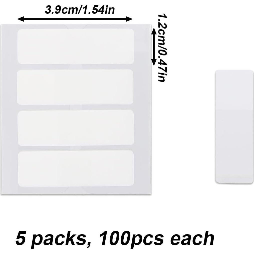 500 Etiquetas Adhesivas Blancas Gosknor 3.91x1.19 cm para Notas