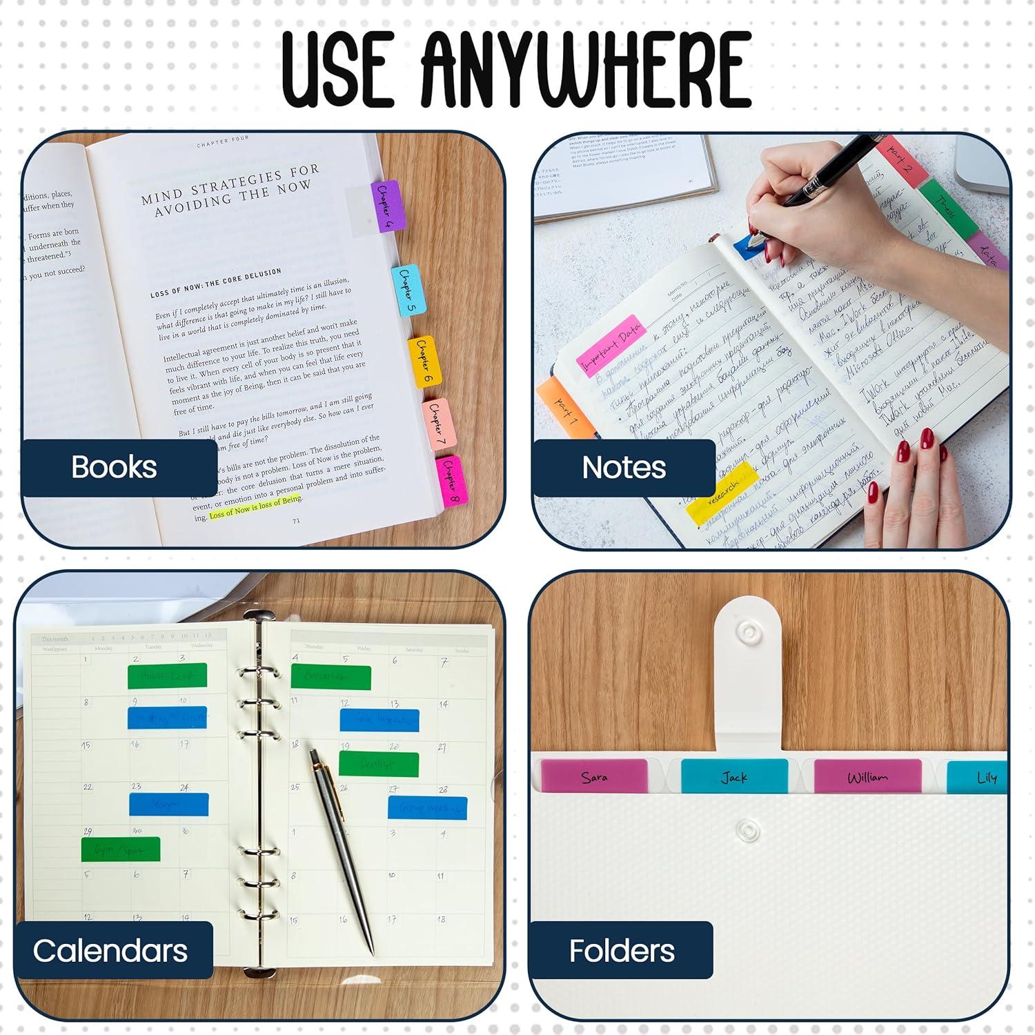 Pestañas Adhesivas Essex Wares 320 Piezas 5.08 cm 8 Colores