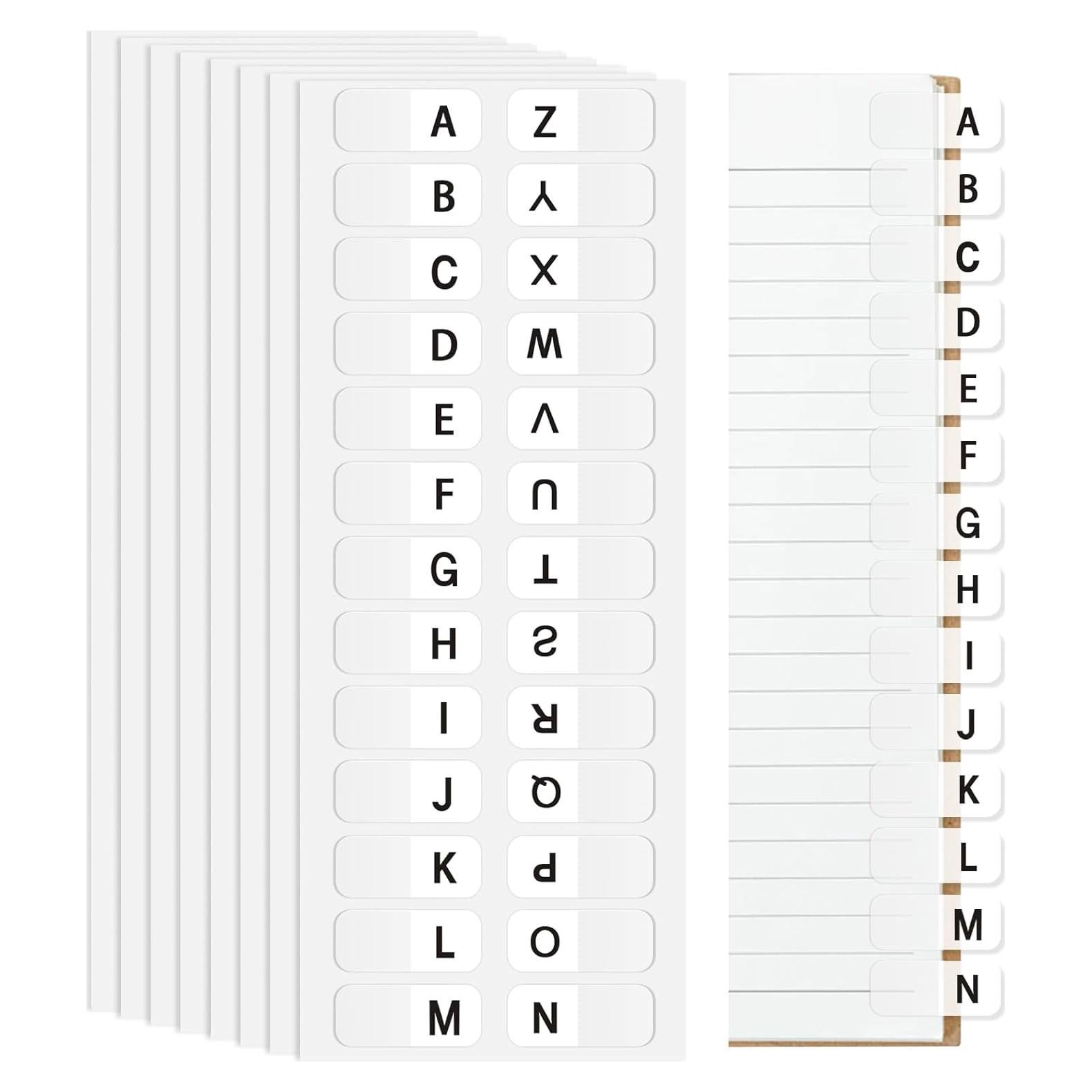 Etiquetas Adhesivas A-Z Imeepa para Índice 208 Pcs Blancas