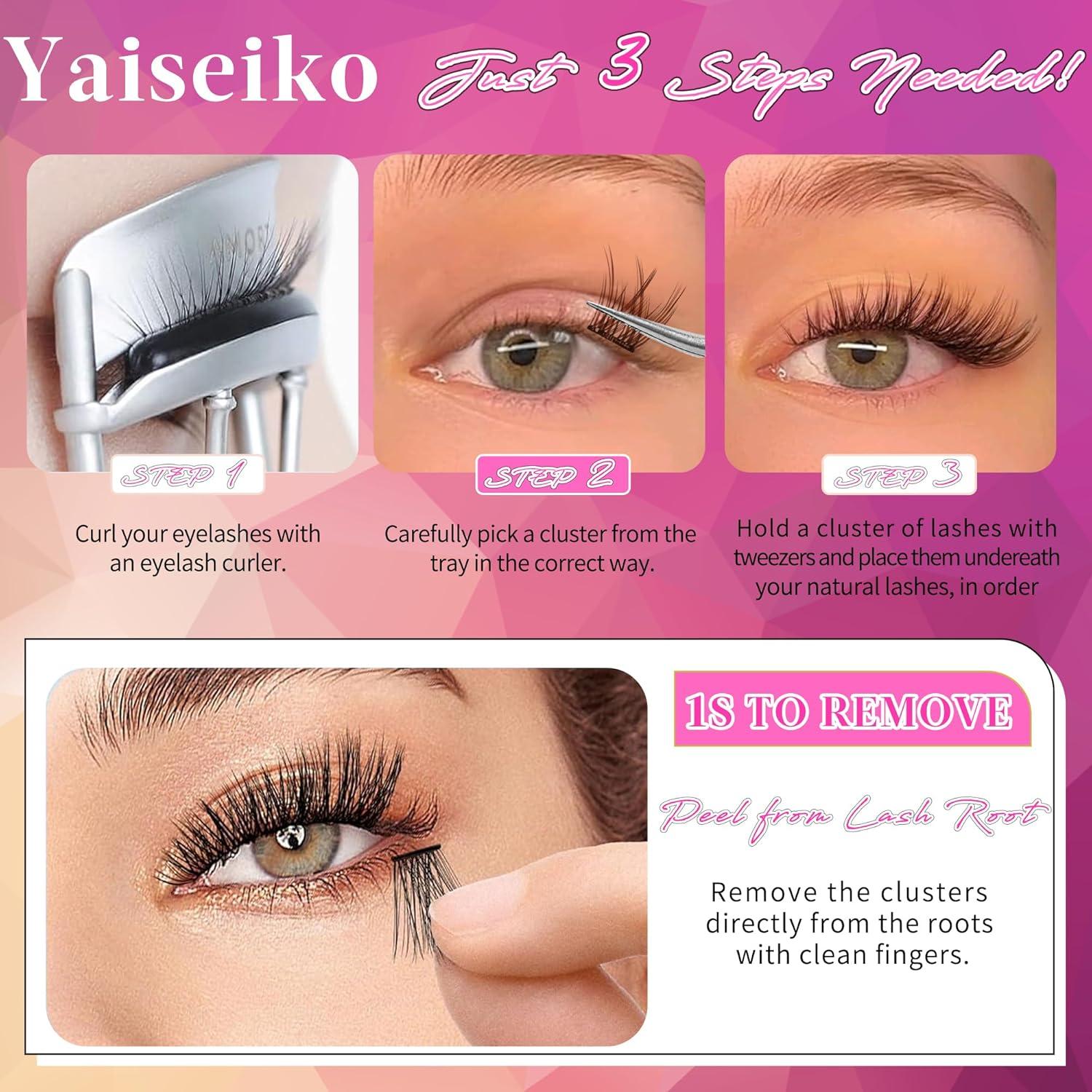 Grupos de Pestañas Autoadhesivas Marrón Yaiseiko 10-16mm C Curl