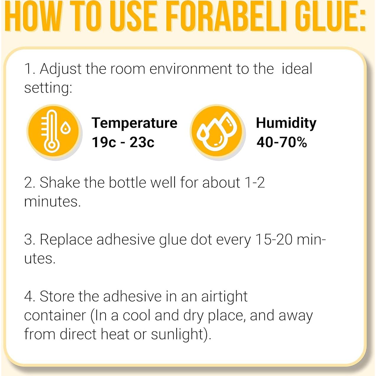 Adhesivo Profesional para Extensiones de Pestañas Forabeli Pro Care, Secado Rápido 1-2 Segundos, Retención 8 Semanas