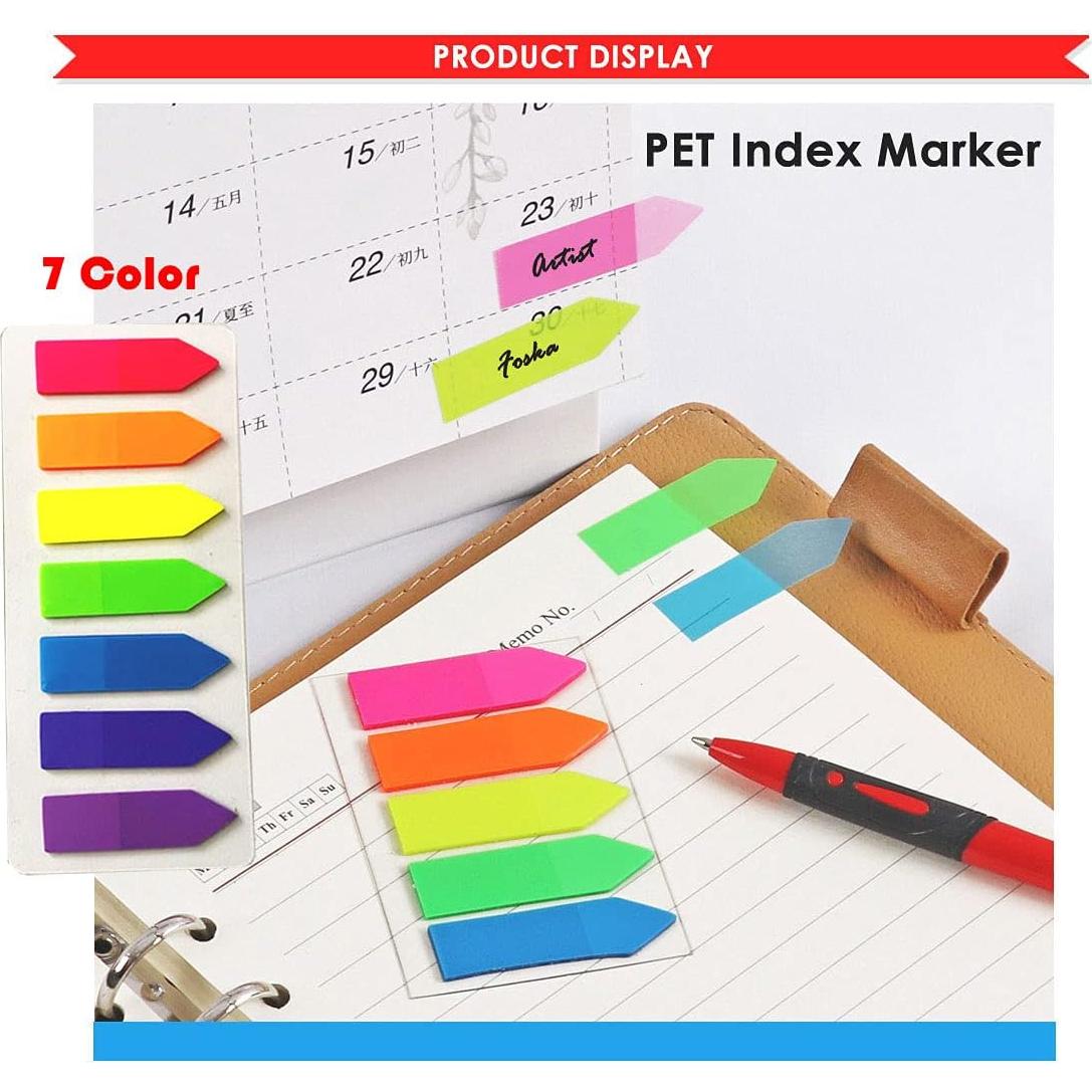 Banderas Adhesivas de Notas Cayxenful 1120 Pcs 7 Colores