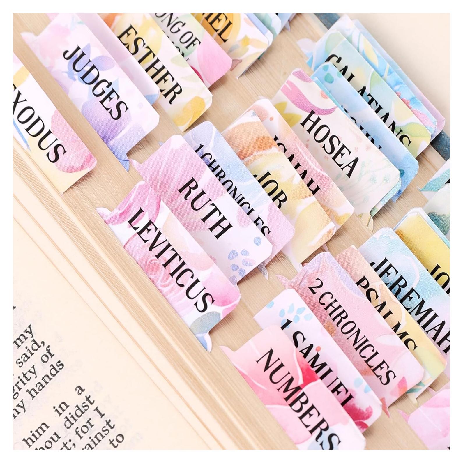 Etiquetas de Biblia VYRANA - 66 Etiquetas Laminadas y 39 Divisores