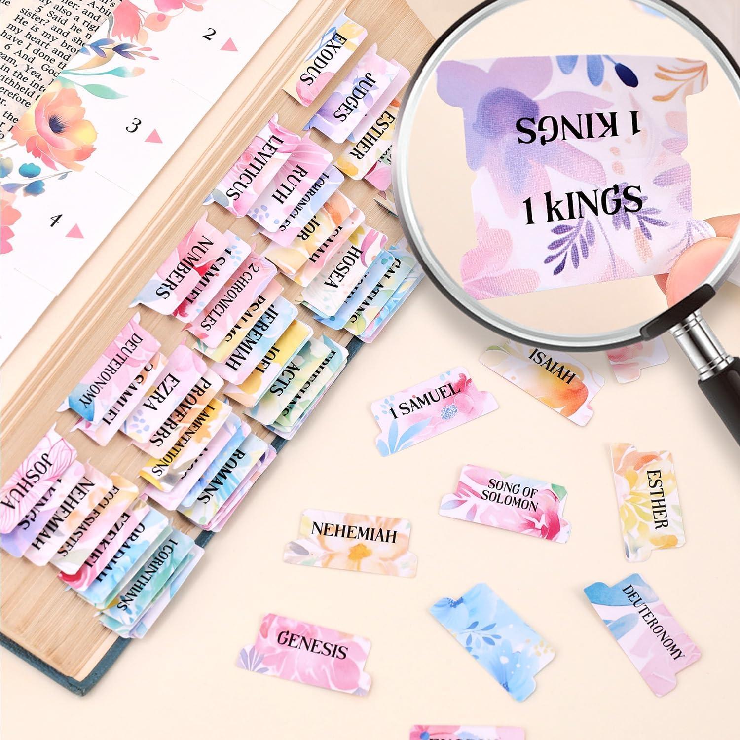 Etiquetas de Biblia VYRANA - 66 Etiquetas Laminadas y 39 Divisores