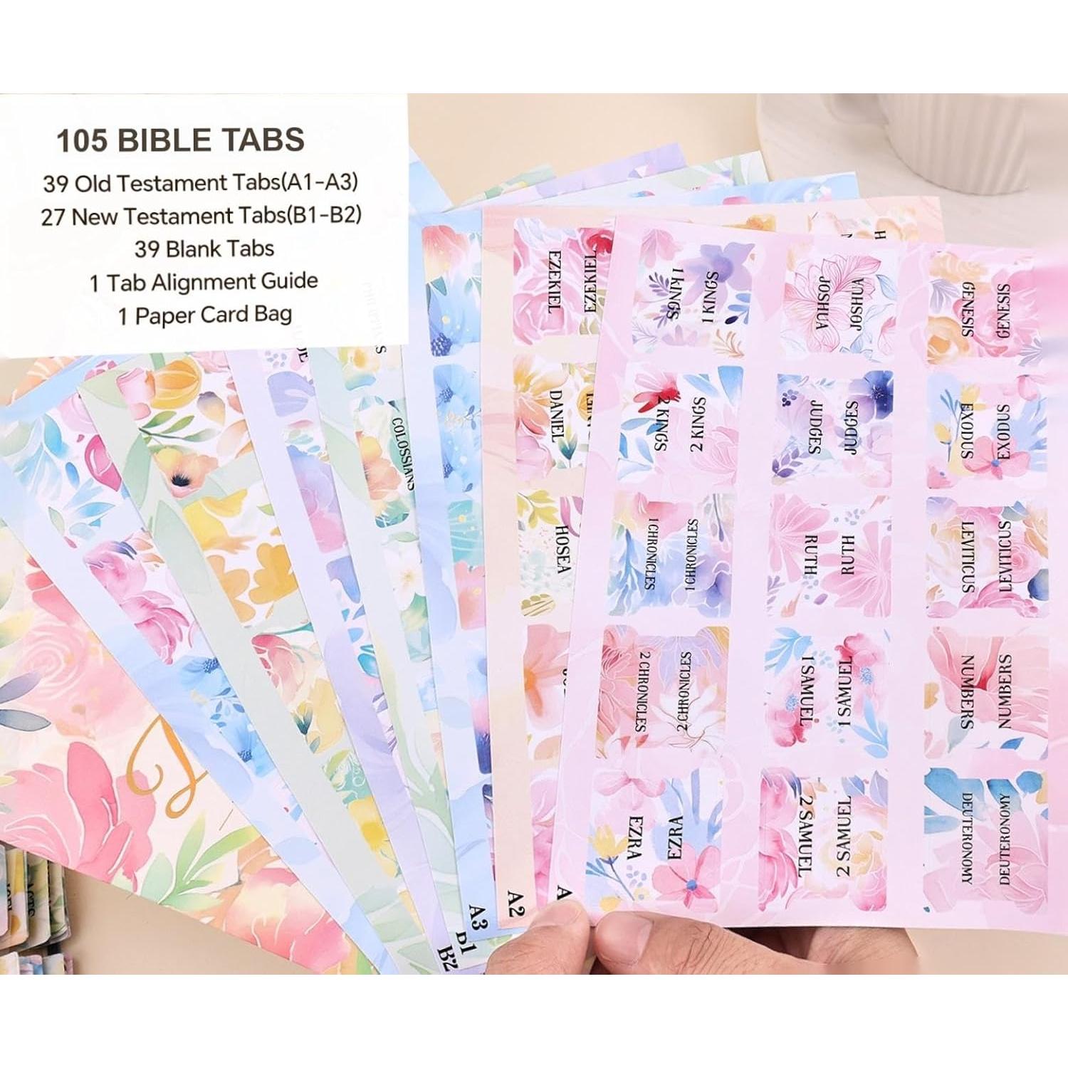 Etiquetas de Biblia VYRANA - 66 Etiquetas Laminadas y 39 Divisores