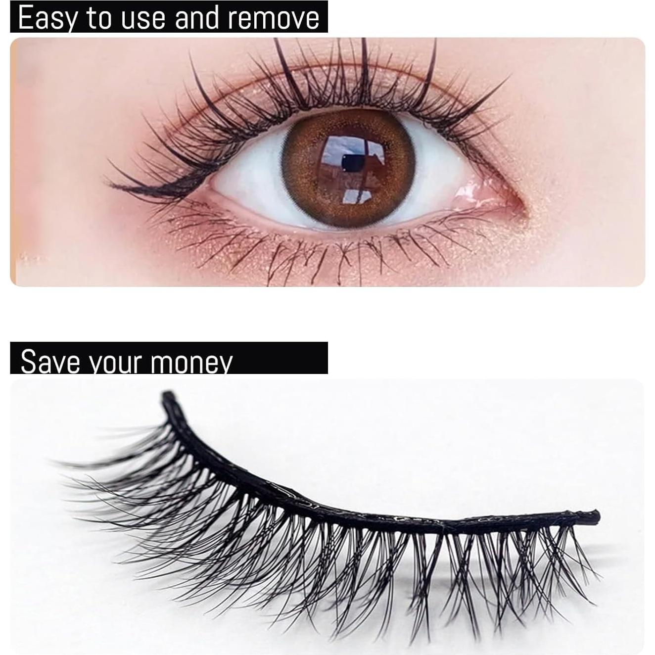 40 Piezas Pestañas Falsas Autoadhesivas Baolaili 12cm