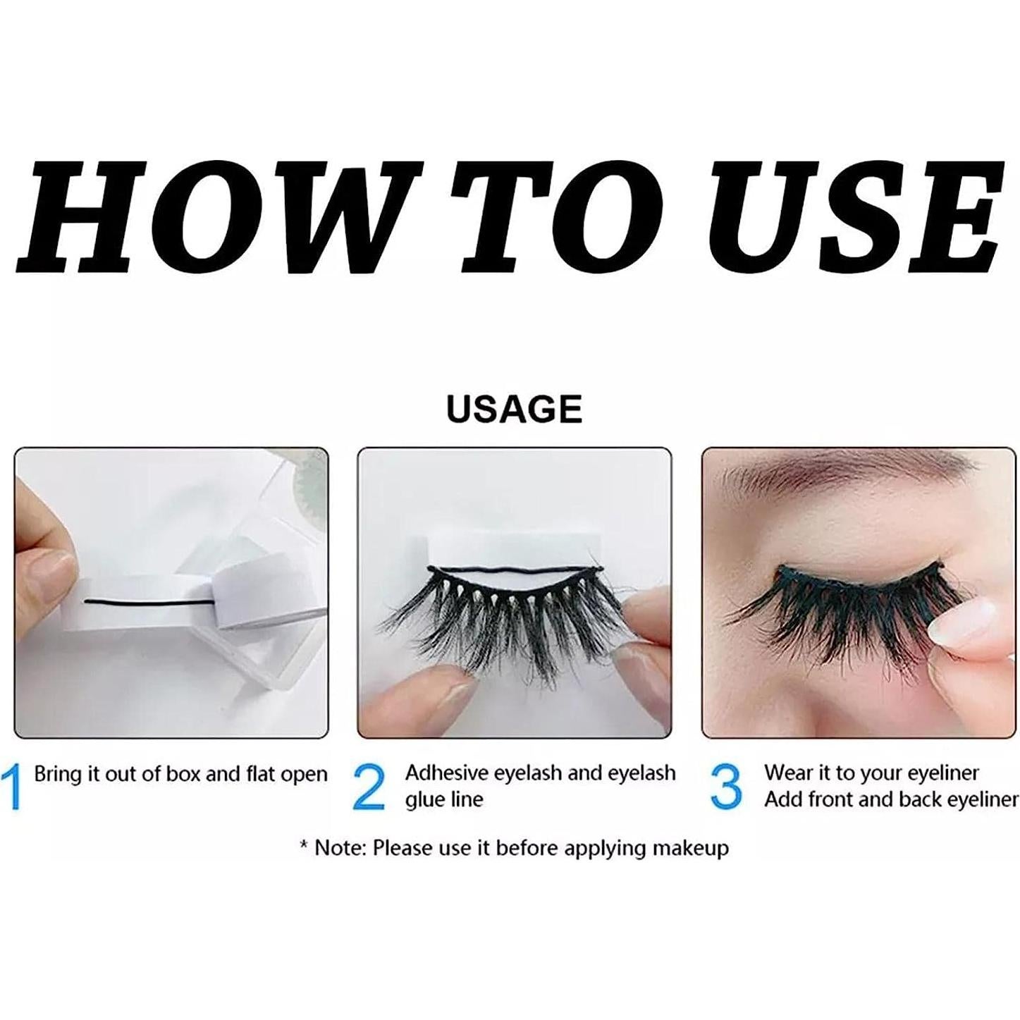 40 Piezas Pestañas Falsas Autoadhesivas Baolaili 12cm