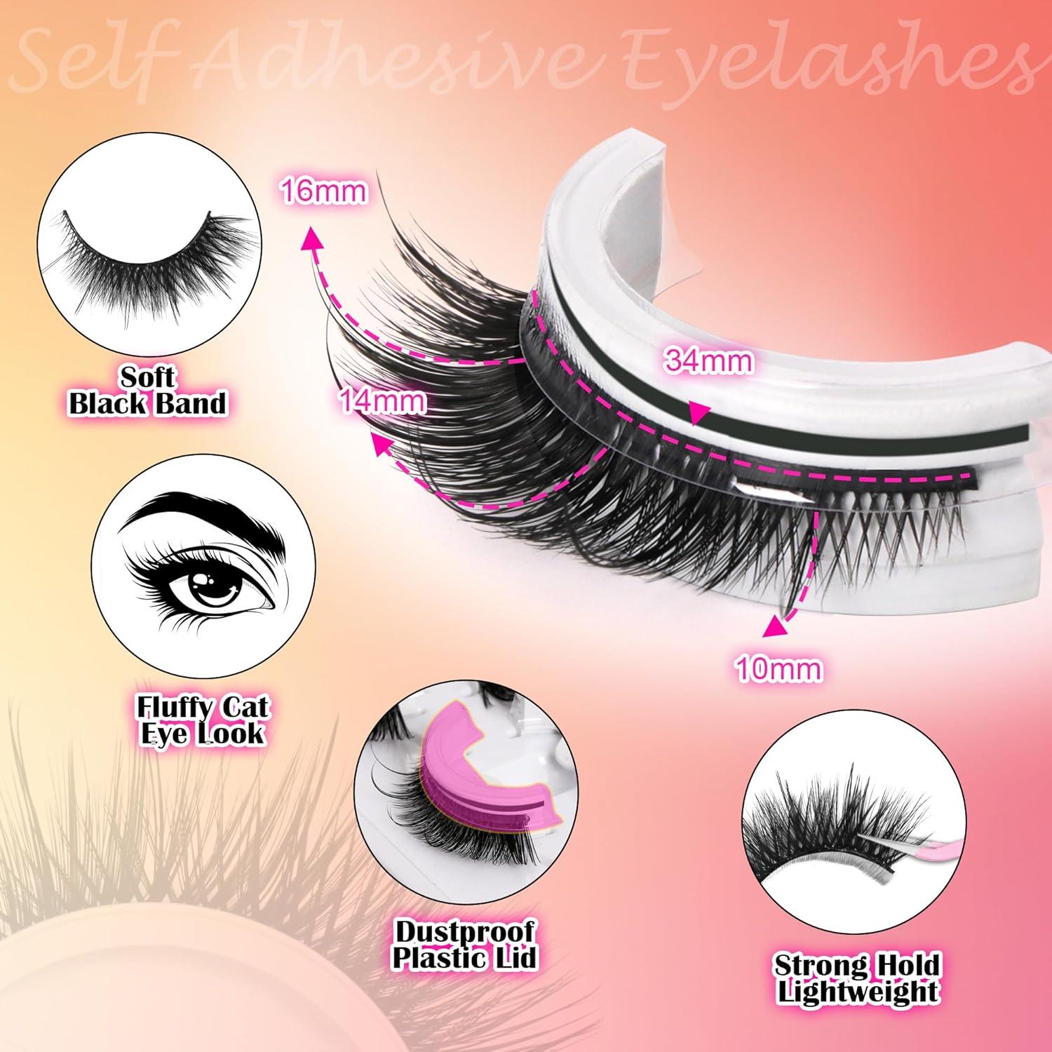 Pestañas Autoadhesivas JoMay 3D Reutilizables 5x Naturales