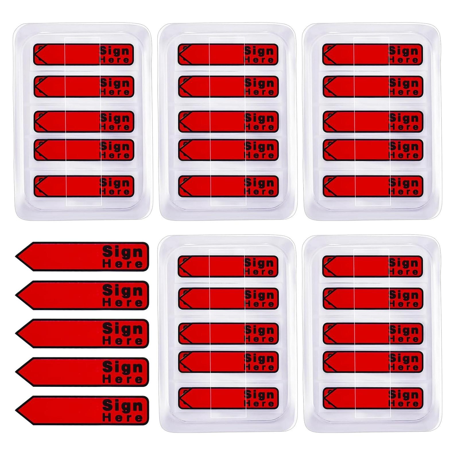 Pegatinas Adhesivas Colarr 500 Piezas Firmar Aquí Rojo