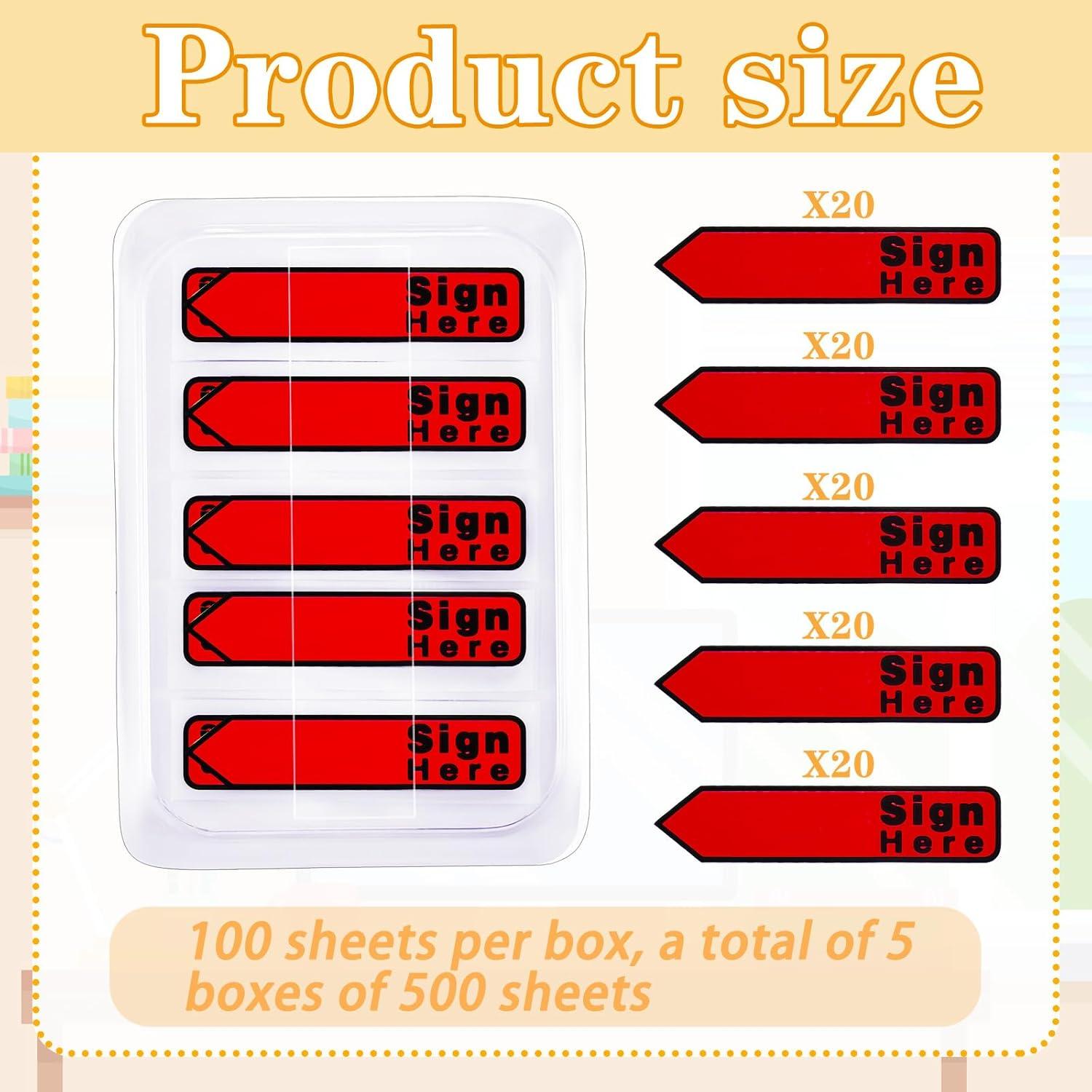 Pegatinas Adhesivas Colarr 500 Piezas Firmar Aquí Rojo