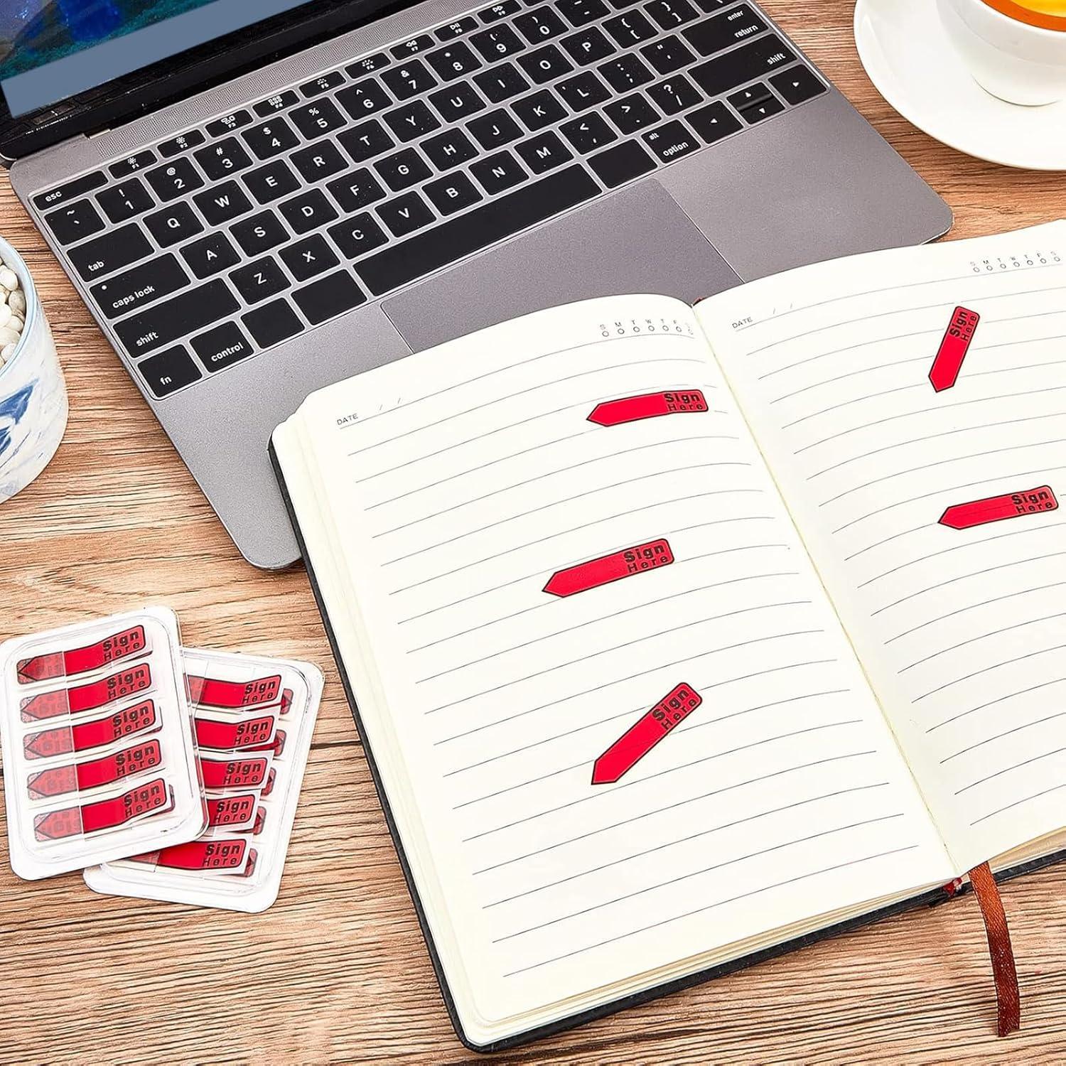 Pegatinas Adhesivas Colarr 500 Piezas Firmar Aquí Rojo