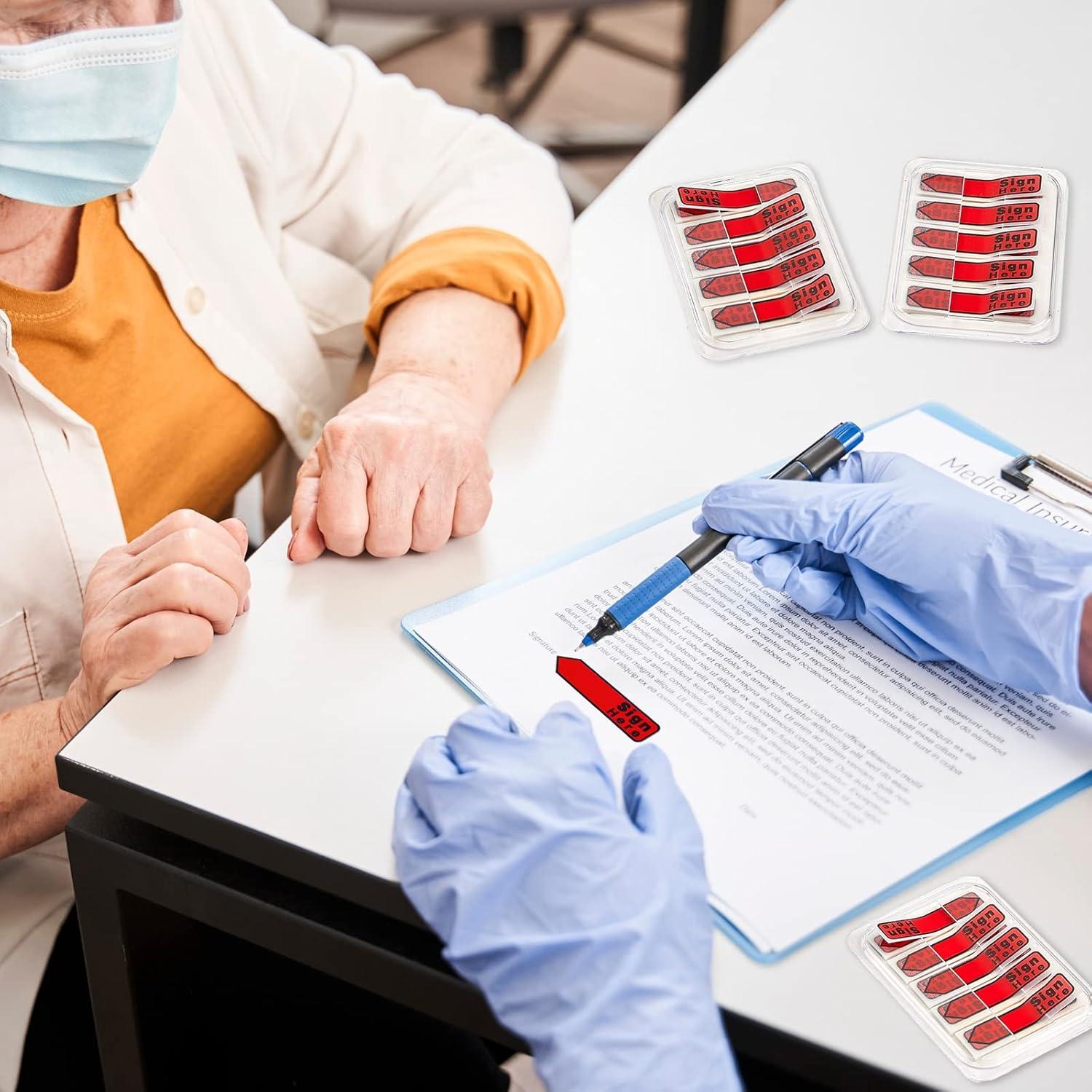 Pegatinas Adhesivas Colarr 500 Piezas Firmar Aquí Rojo