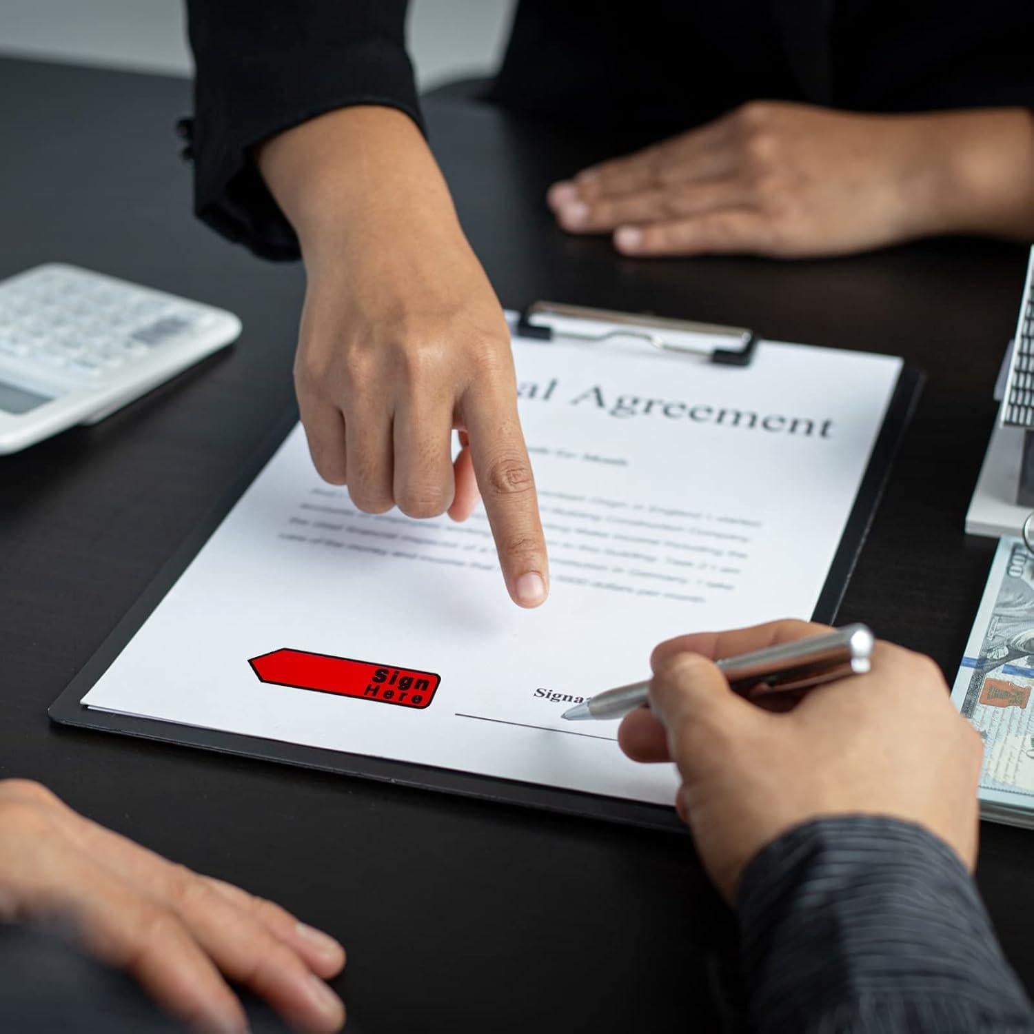 Pegatinas Adhesivas Colarr 500 Piezas Firmar Aquí Rojo