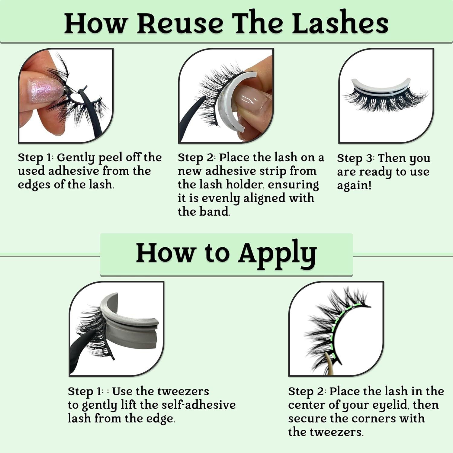 Pestañas Autoadhesivas 2R Studio - 3 Pares Naturales Curva C