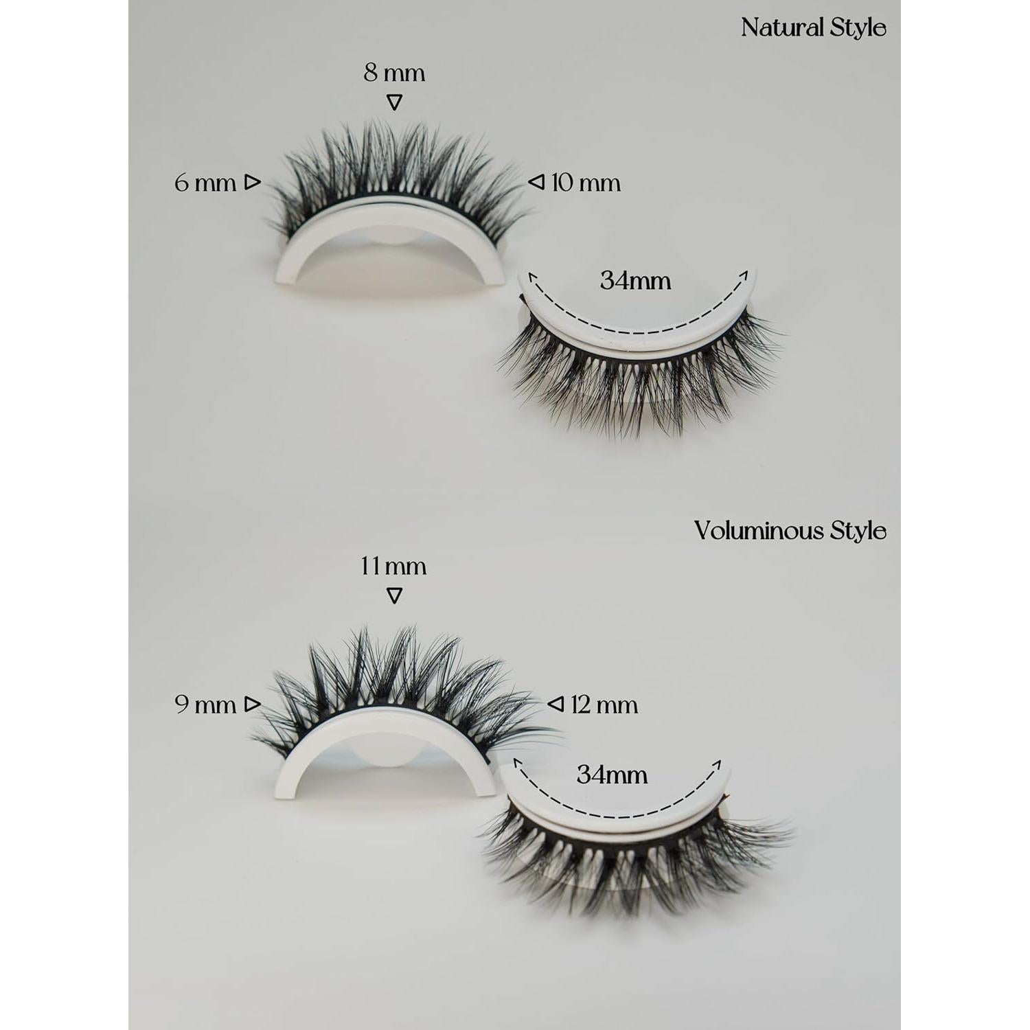 Pestañas Autoadhesivas 2R Studio - 3 Pares Naturales Curva C