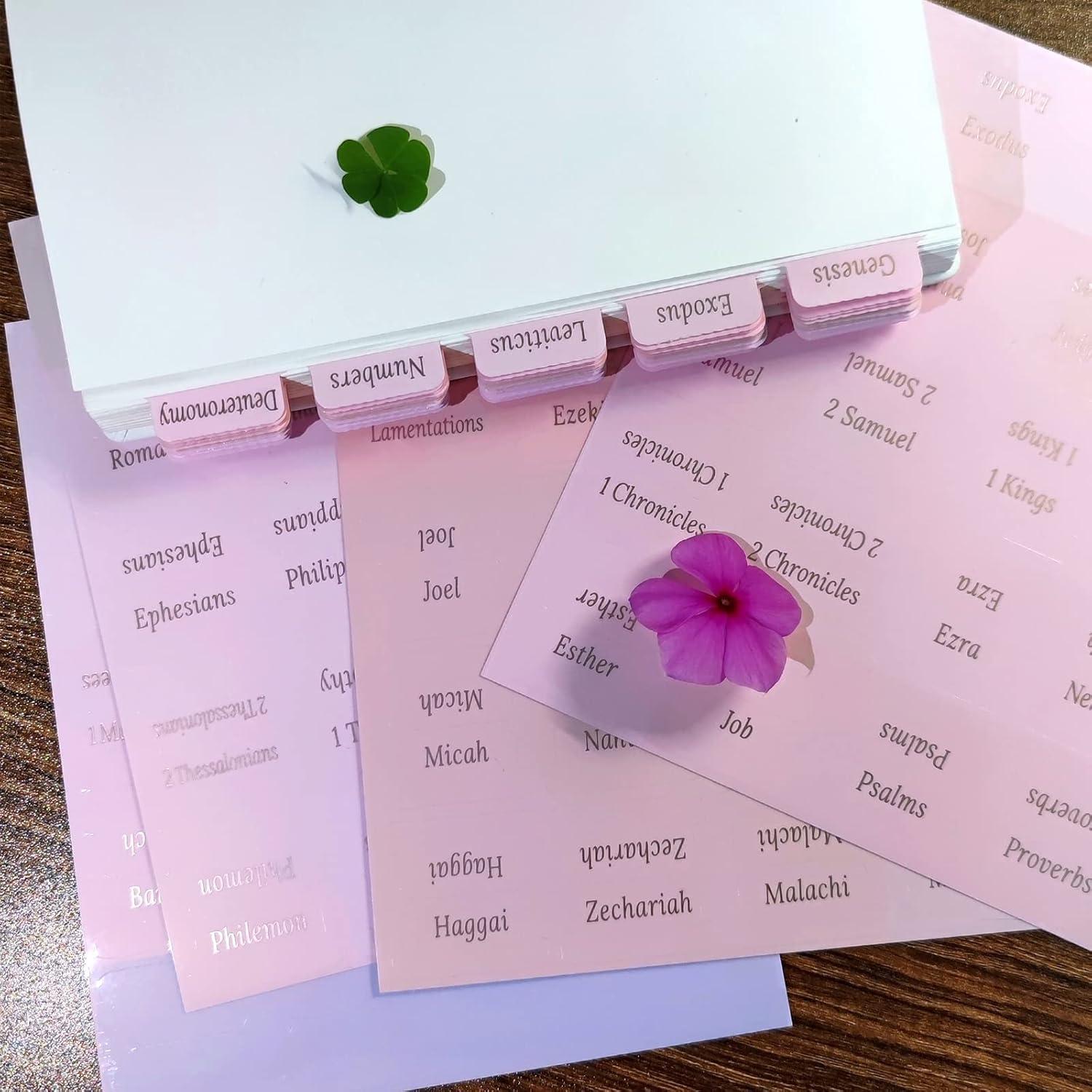 Etiquetas de Biblia Rosa Pipi&Gigi - Laminadas Oro Rosa, 66 Piezas